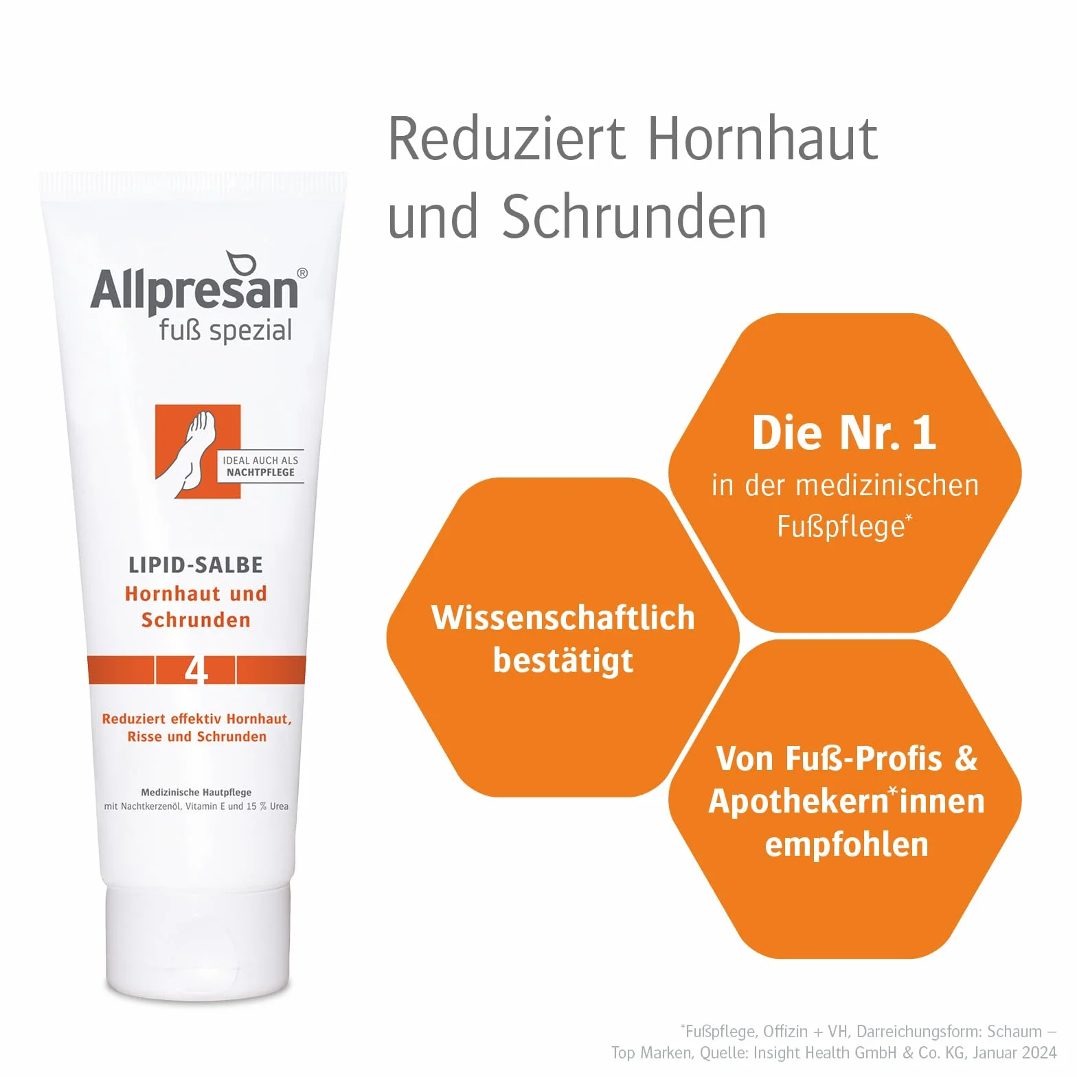 Allpresan Fuß spezial Lipid-Salbe Nr. 4 Hornhaut und Schrunden, 125 ml