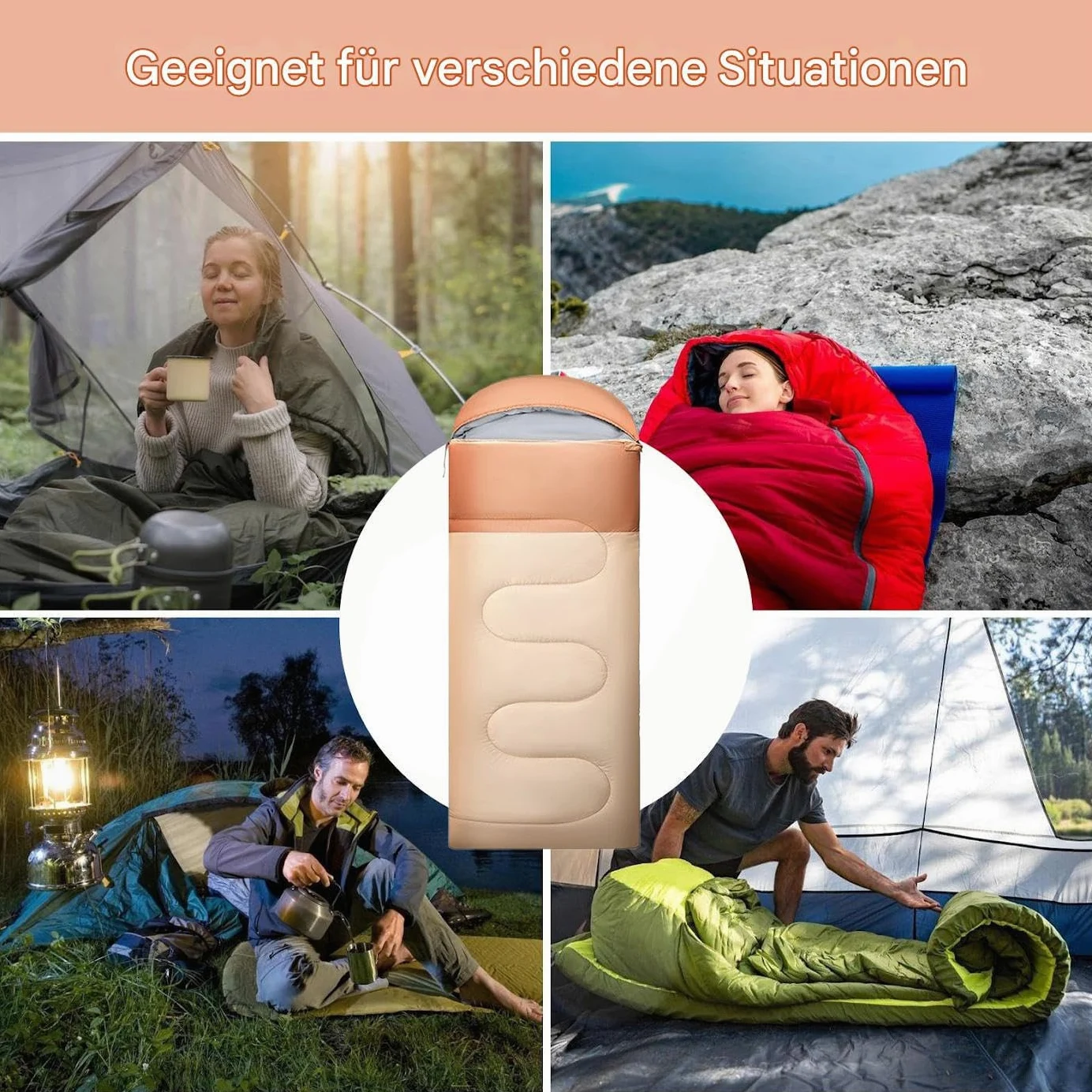 Sacos De Dormir De Camping Para Adultos Equipamiento De Camping Cálido | Saco De Dormir Para Adultos En Clima Frío Para Vacaciones Viaje Por Carretera Escalada