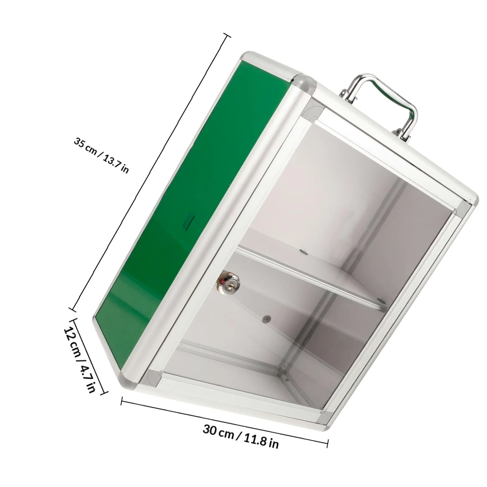 HEMOTON Botiquín de Acrílico y Plástico de Primeros Auxilios de Pared | Diseño Mural Puerta Transparente, Gran Capacidad, Aleación de Aluminio, para Coche y Taquilla