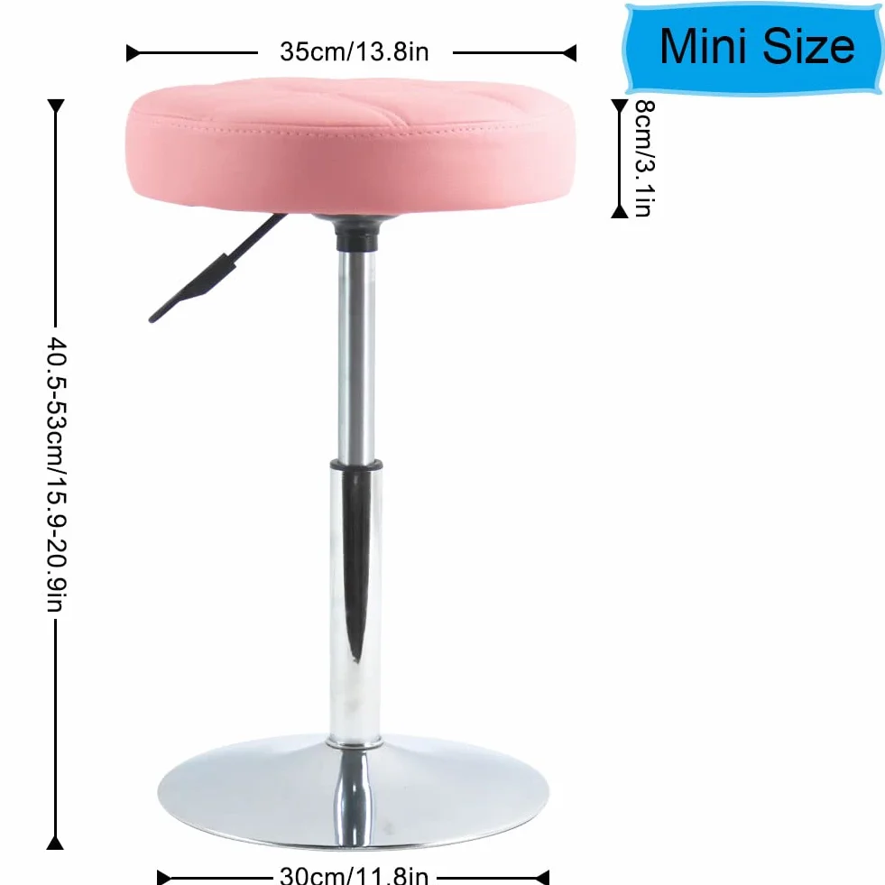FURWOO Round Salon Massage Silla Giratorio de Trabajo para Barbería Beauty Salon (Rosa)