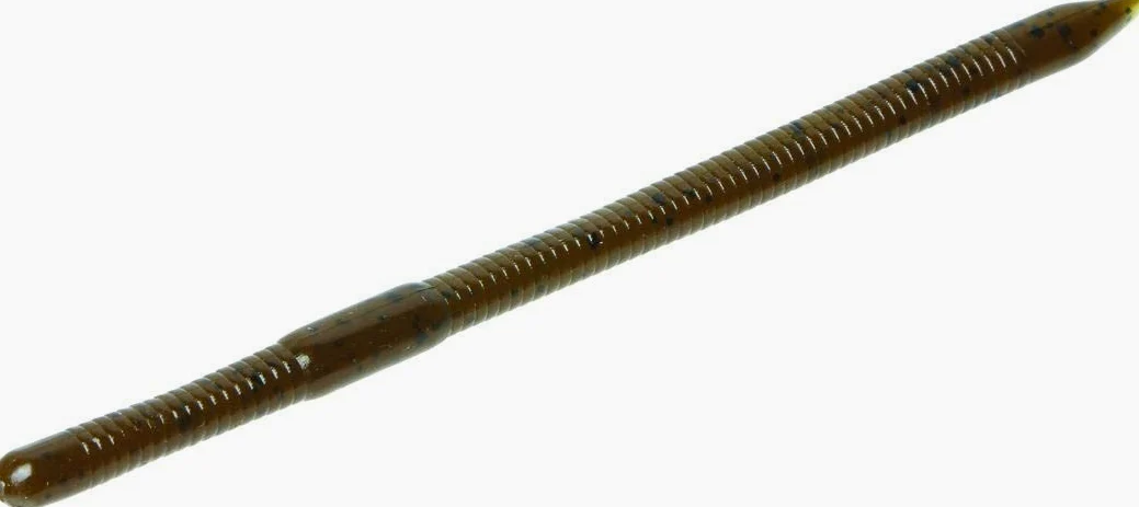 Magnum Swamp Crawler Finesse Worm , 6 1/2 pulgadas, 15 unidades, calabaza verde