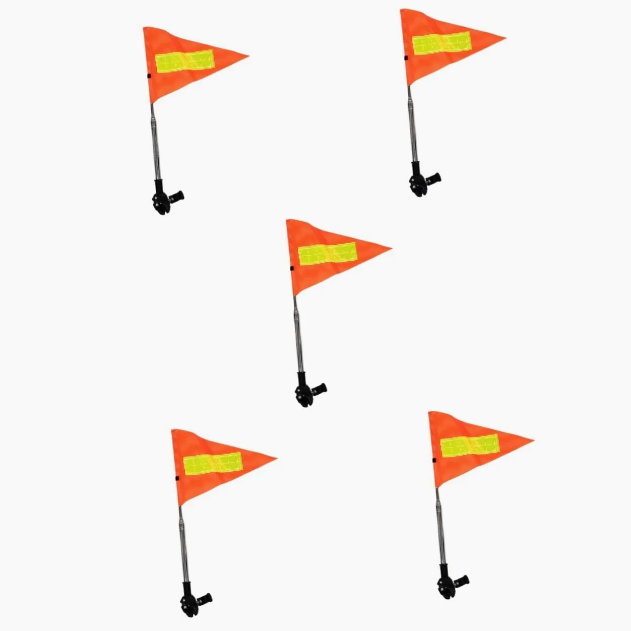 Cabilock 5 Piezas Banderín retráctil scooter telescópico con bandera de seguridad bandera de seguridad para sillas de ruedas Asta de para carrito de golf telescópica Naranja