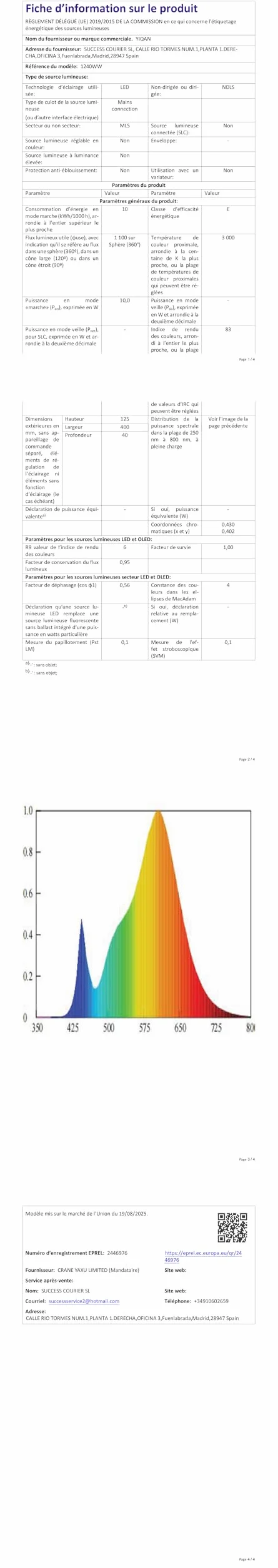 Espejo LED 40cm Luz de Baño 10W 700 Lúmenes 230V 4000K IP44 Aluminio