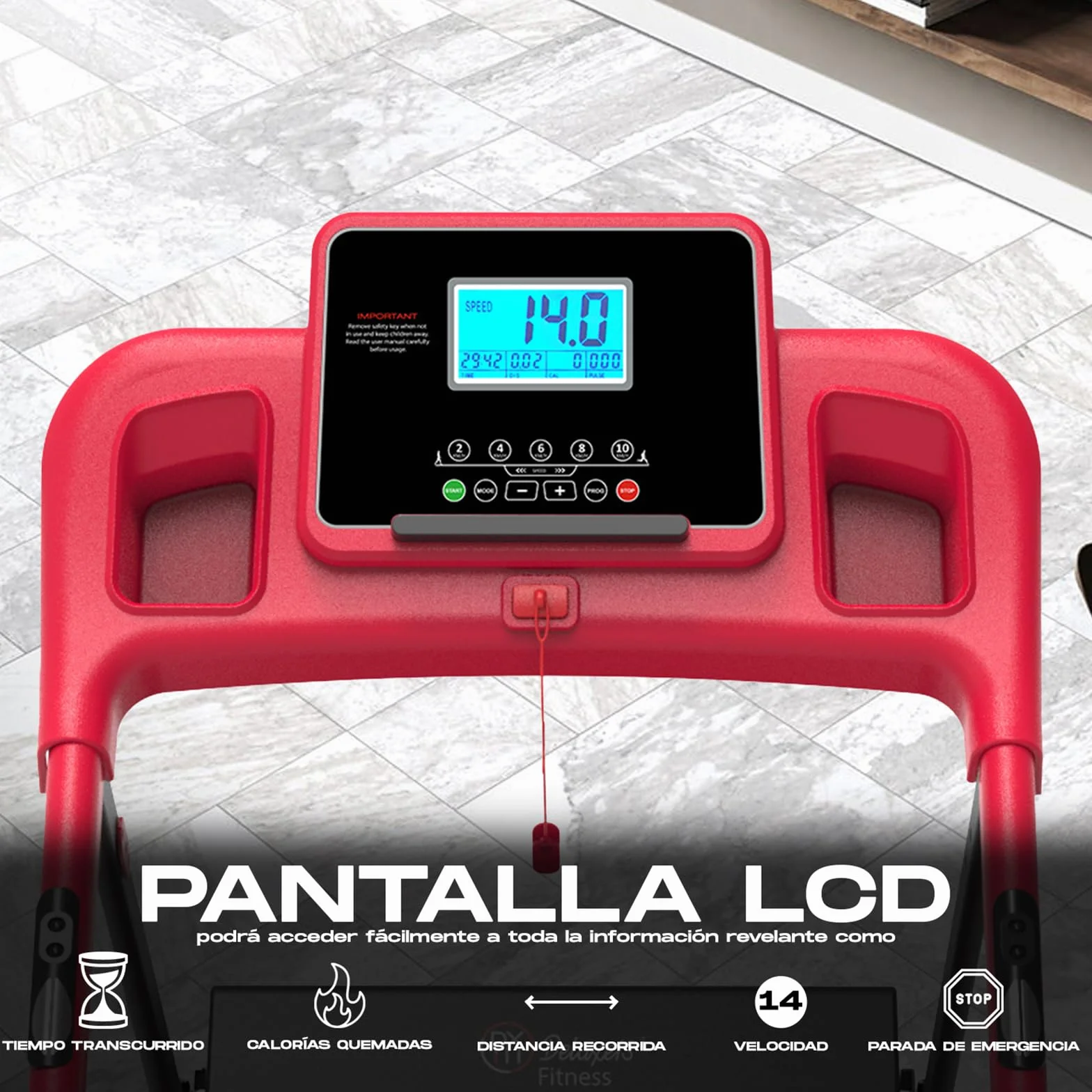 Cinta de Andar y Correr - Motor 1500W 2CV - Plegado Horizontal - Soporta 150 kgs