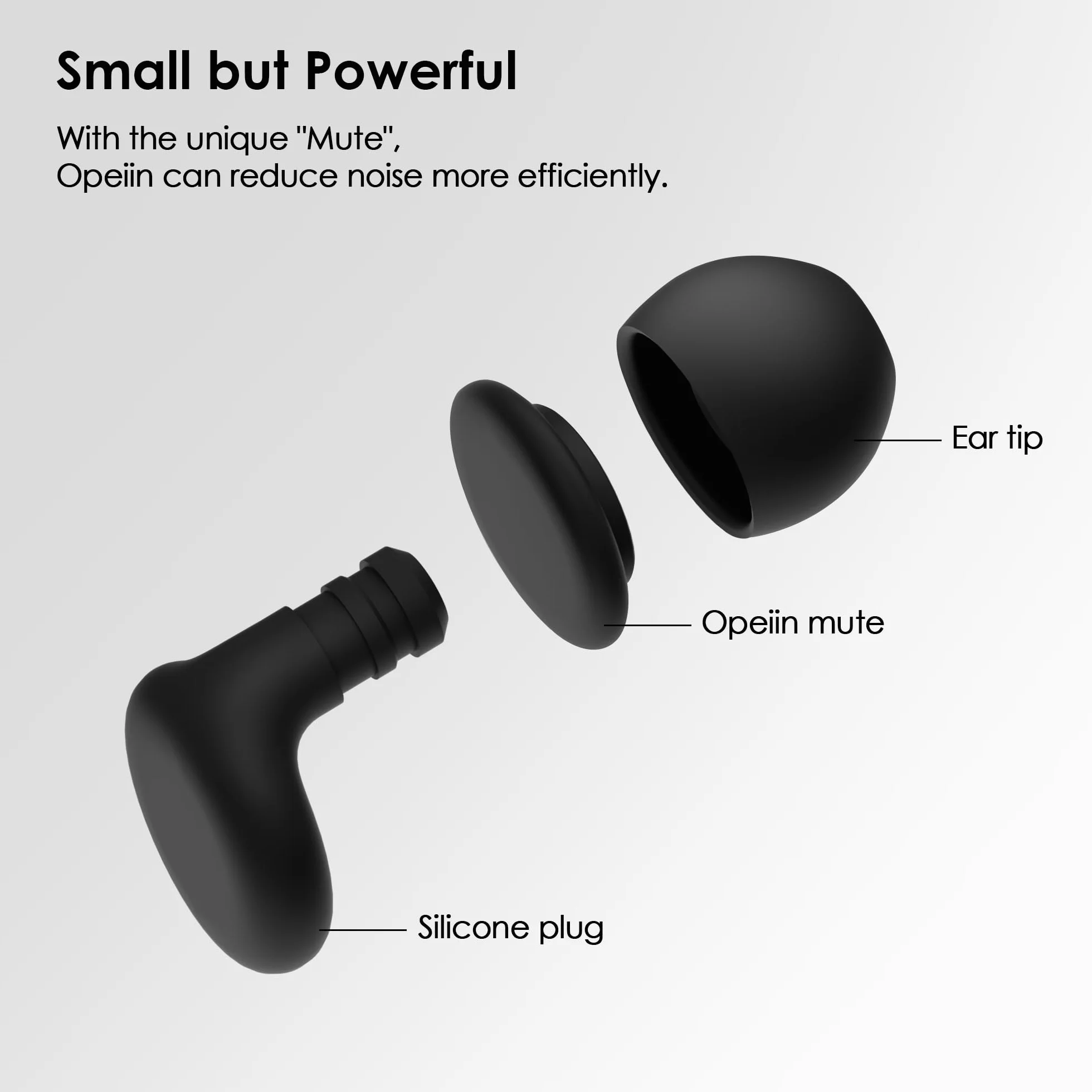 OPEIIN Tapones Oídos Ruido Dormir Silicona flexible reutilizables 28dB SNR Negro XS/S/M/L