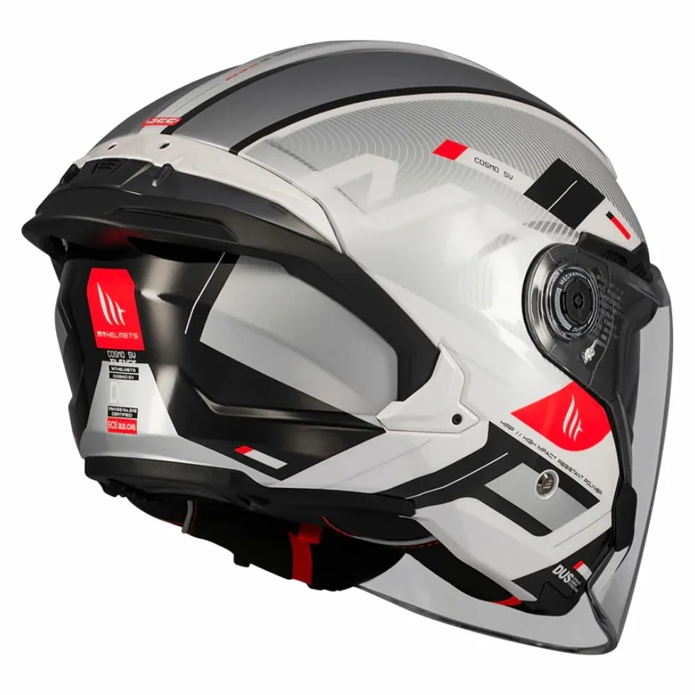 MT Helmets Cosmo SV – Casco Moto Jet Sport con Visor Solar Retráctil, Pantalla de Extracción Rápida Patentada, Interior Lavable y Preparado para Intercomunicador UCS | Homologado ECE 22.06 & DOT