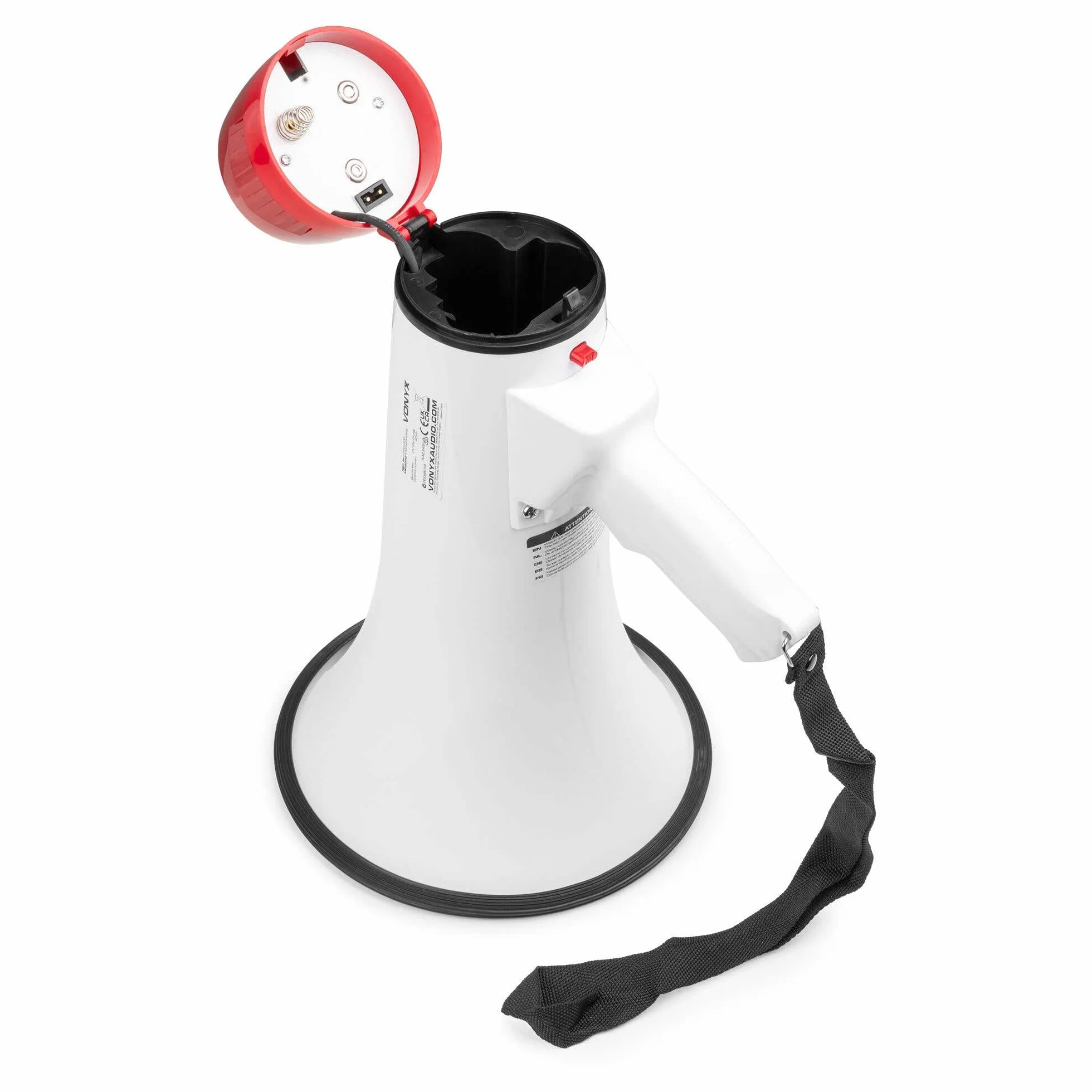Vonyx MEG045 Megáfono 45W Bluetooth USB Micro SD Grabación Sirena Alcance 1000m Portátil