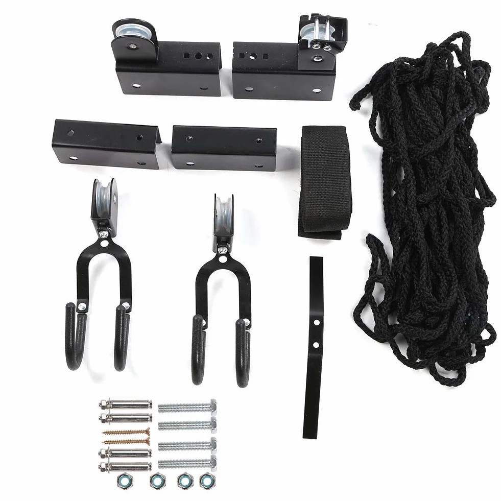 Kayak Hoist Lift Garage Almacenamiento multifuncional con Cuerda Resistente Polea Colgante Superior