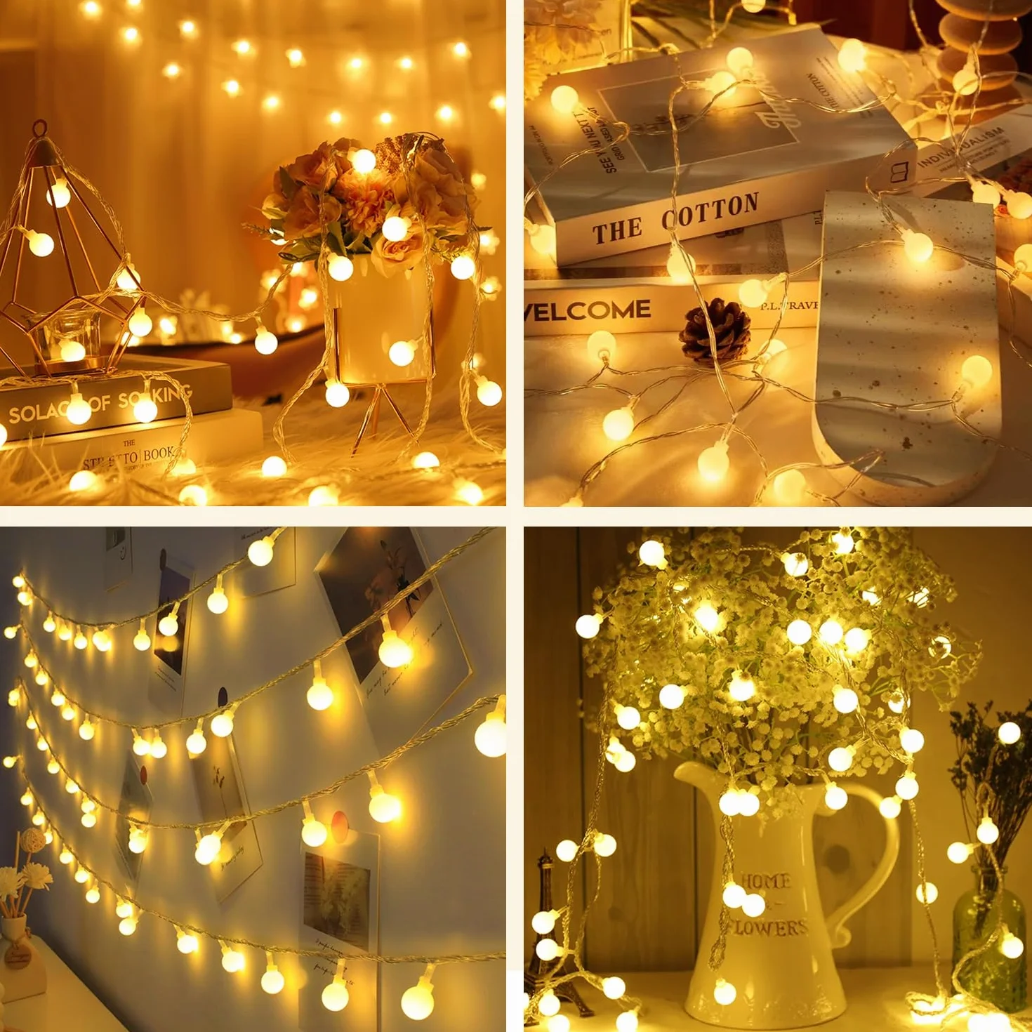 Taiyongkang Guirnalda Luces 6M 40LED Luces de Cadena USB Pilas 8 Modos Control Remoto Temporizador Decorativas Interior Exterior