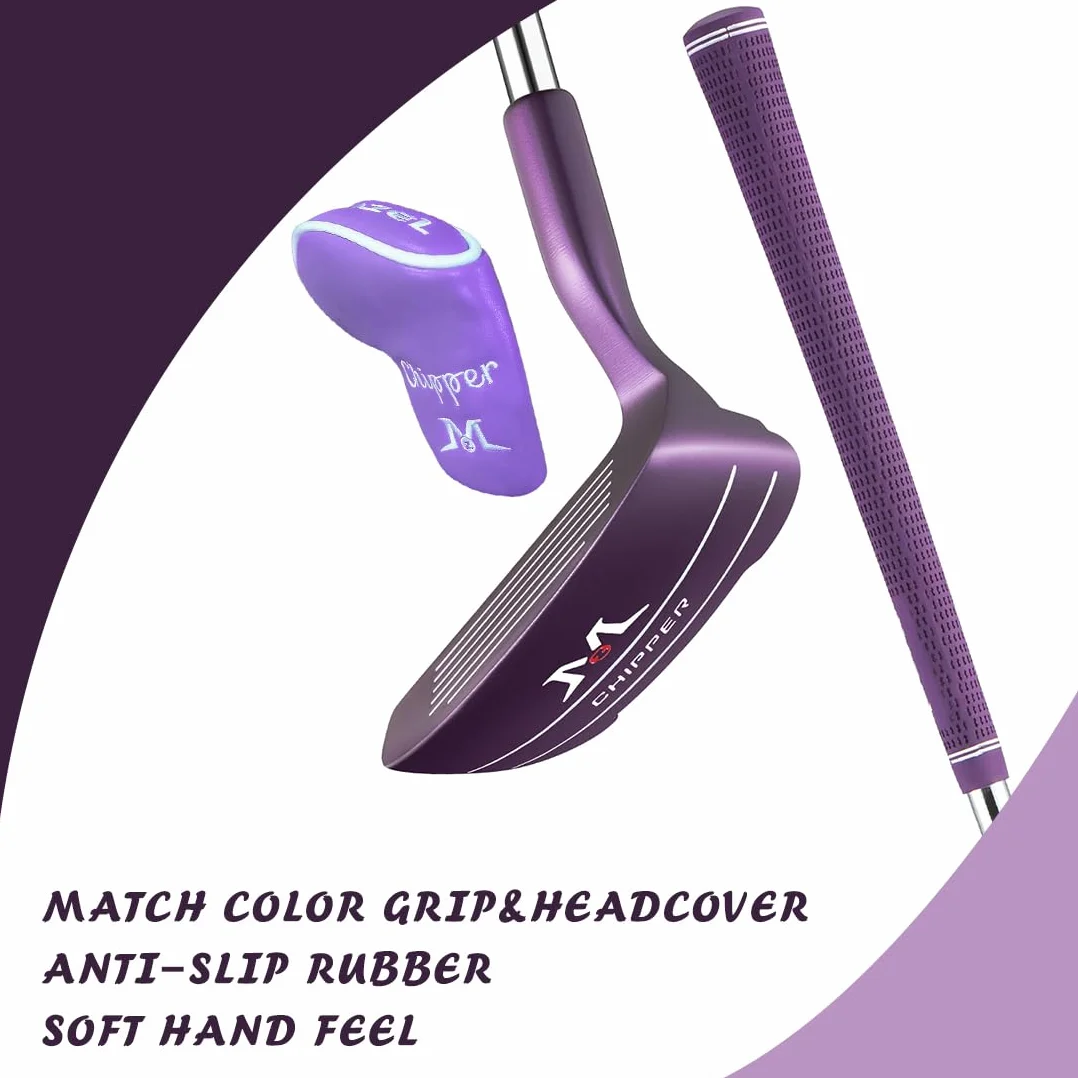 MAZEL Chipper Golf Club de golf de 36/45 grados para hombres y mujeres, para mano derecha, mejora tu juego corto (mano derecha púrpura, derecha, 36 grados)