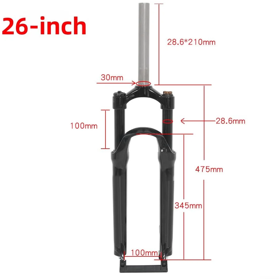 Horquilla delantera mecánica de aleación de aluminio para MTB con función de bloqueo, rebote ajustable y manejo sensible (66.0 cm gris)