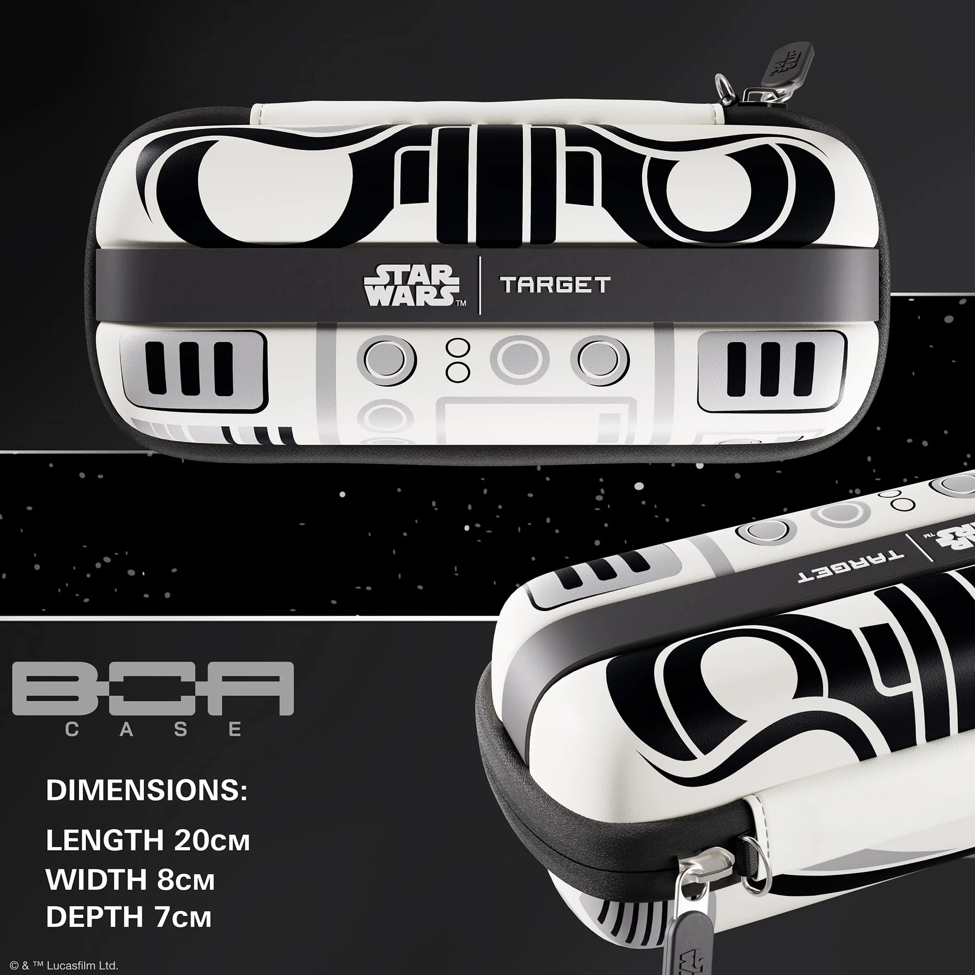 Target Darts Star Wars Stormtrooper Boa Cartera | Storm Trooper Estuche para Dardos Diseño Imperial, Compartimento para Puntas Swiss Point, Carcasa Rígida y Organizador Accesorios