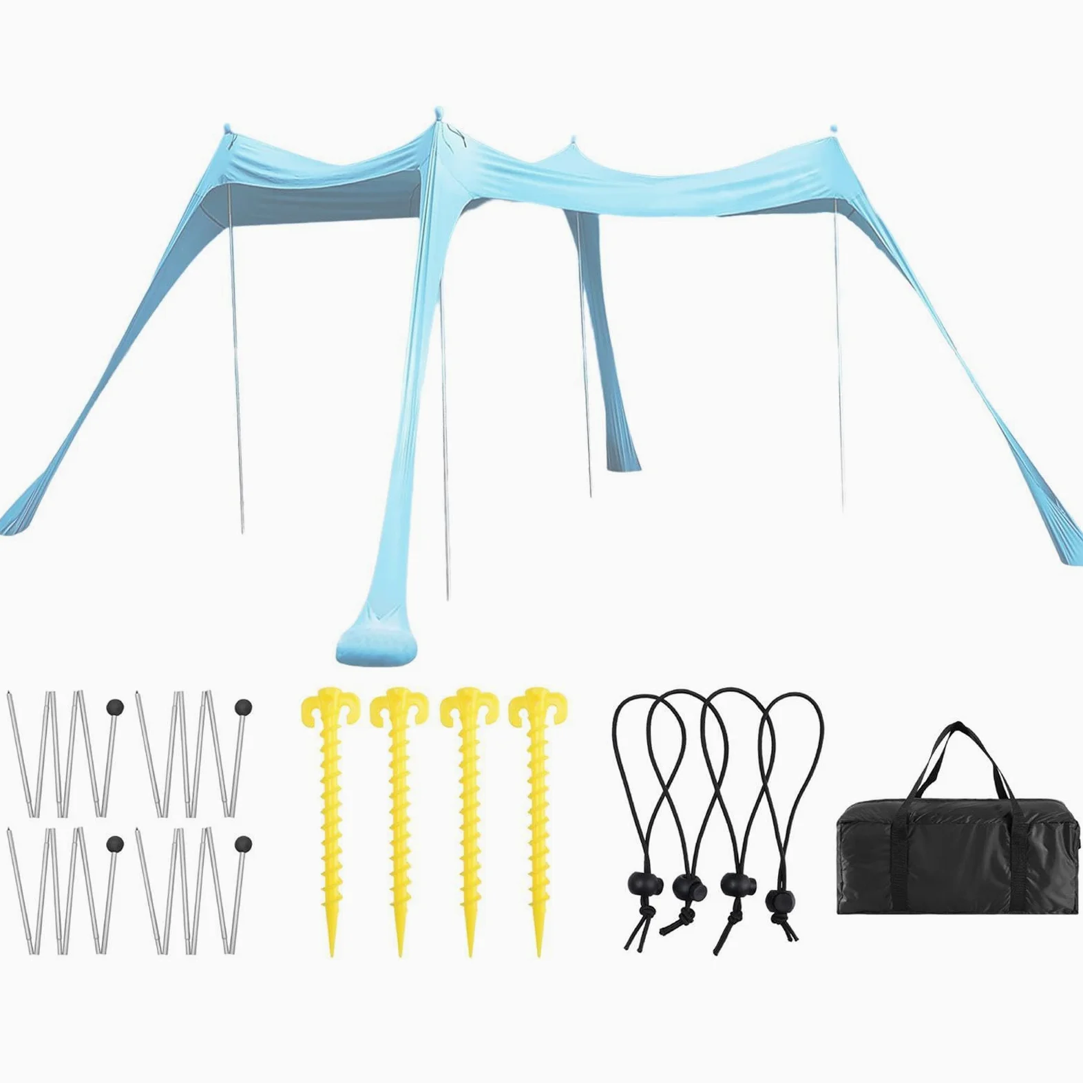 Tienda de campaña de Playa, toldo portátil para Exteriores, protección UV | refugio de playa ligero para la familia, tienda de campaña de fácil instalación, campamento en la playa, sombrilla para patio