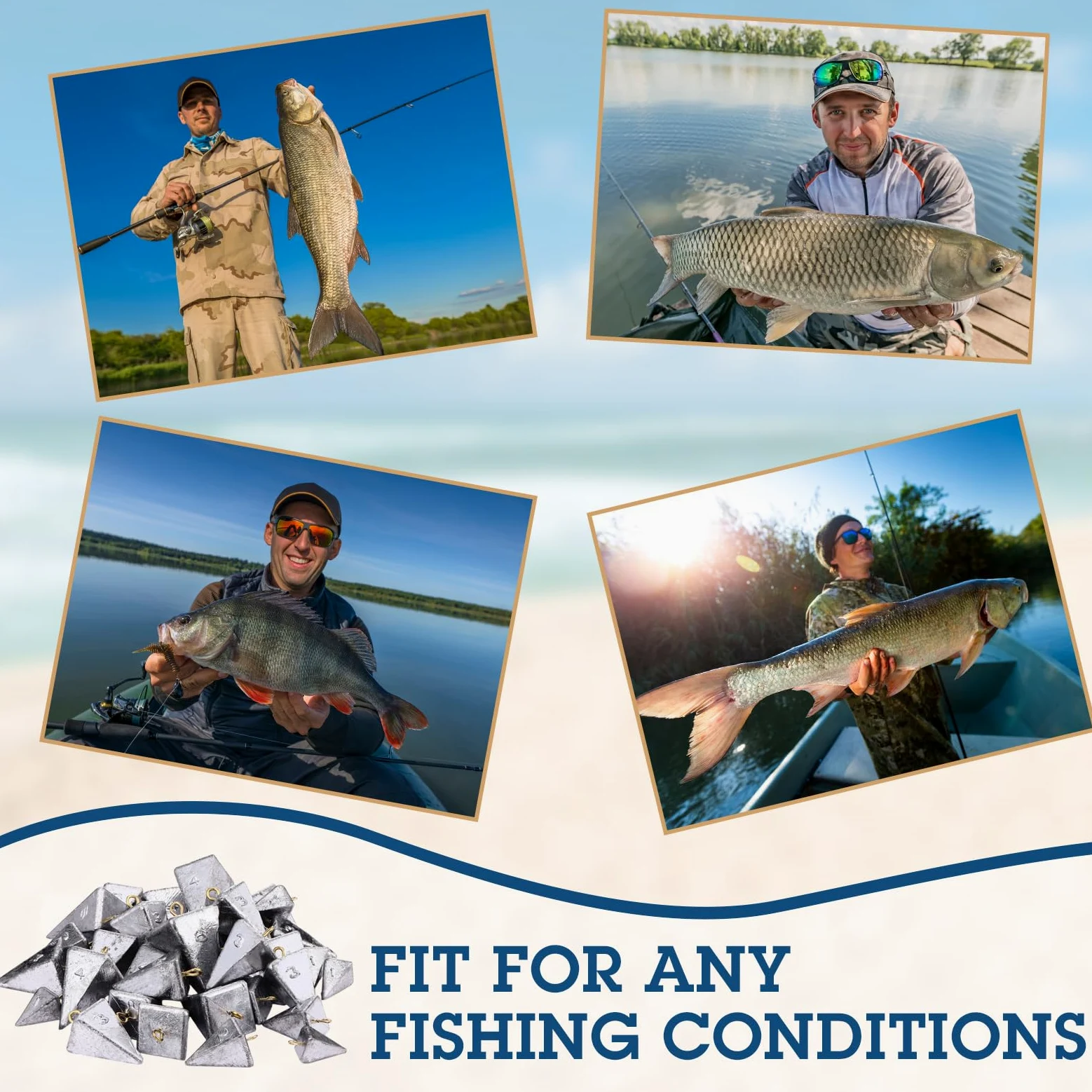 Pesos de pesca piramidales de 36 piezas, plomos de pesca de agua salada, plomos de pirámide, equipo de pesca, aparejos de pesca de surf, fundición de pesca