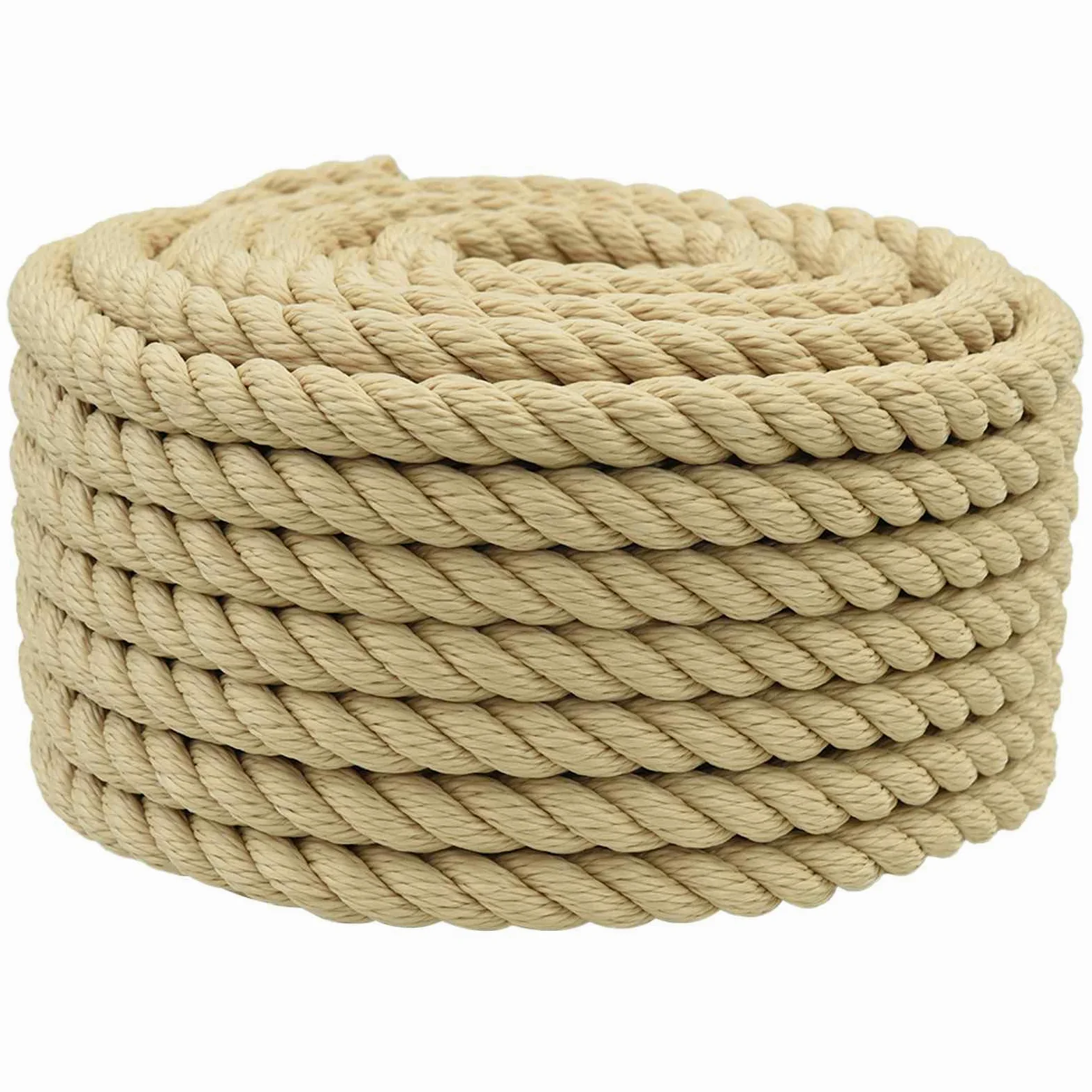 Cuerda de barco 50 m 2 cm natural PP | Flotador ligero, nudo fácil, para vela, camping, tender la colada, resistente a la intemperie