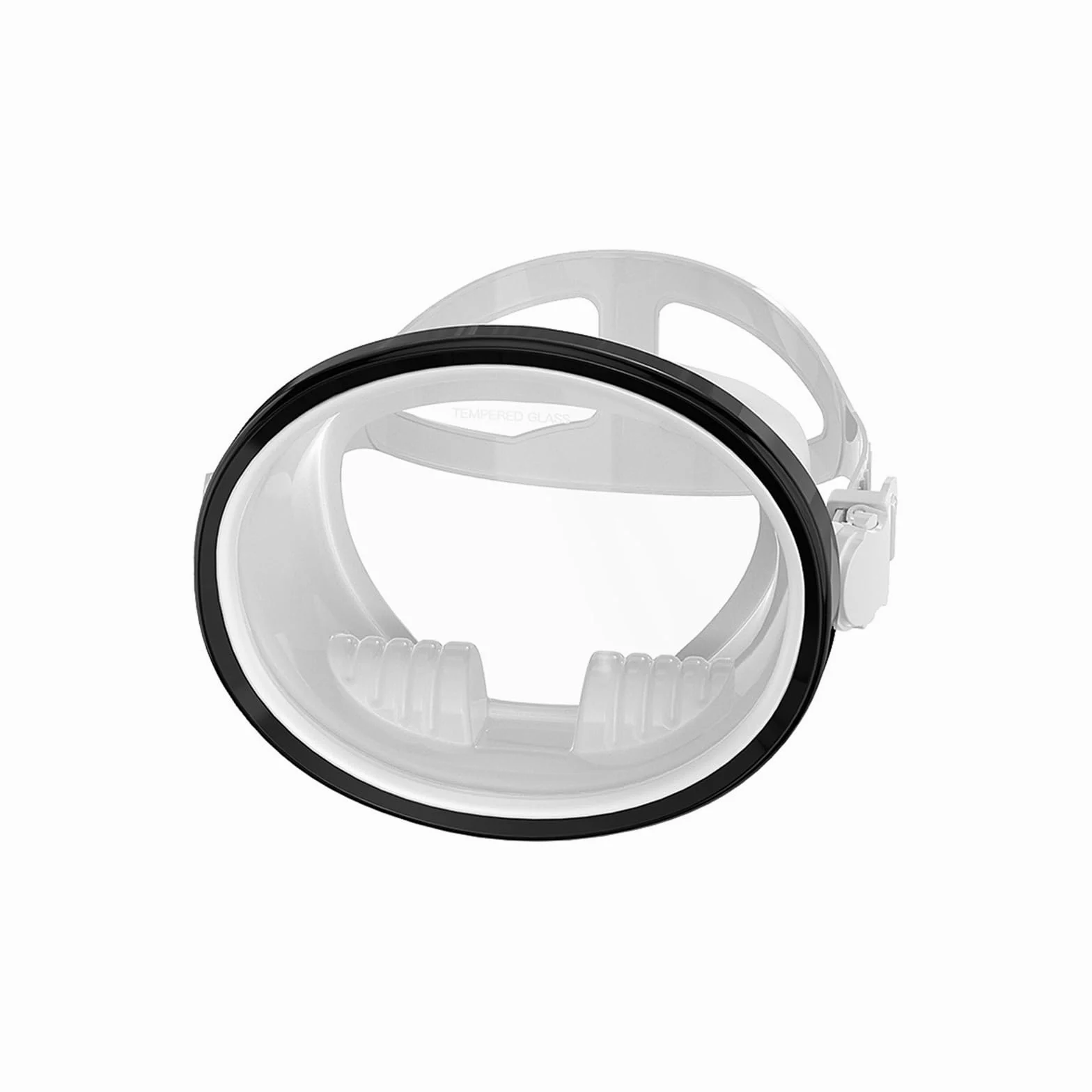 Genérico Máscara de Buceo Ovalada for Adultos, máscara de Pesca submarina, Gafas de Buceo panorámicas de Estilo Retro clásico con Lentes de Vidrio Templado