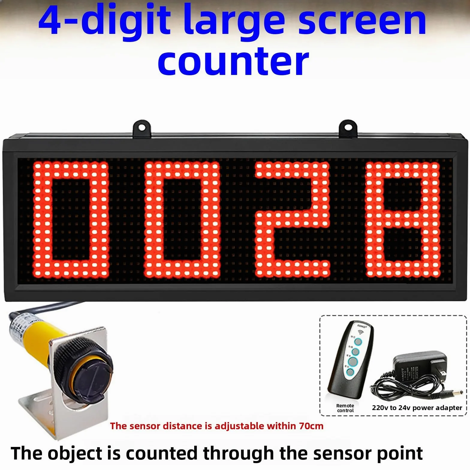 Contador digital LED con sensor de visualización automática, memoria de corte de energía para producción y conteo de piezas