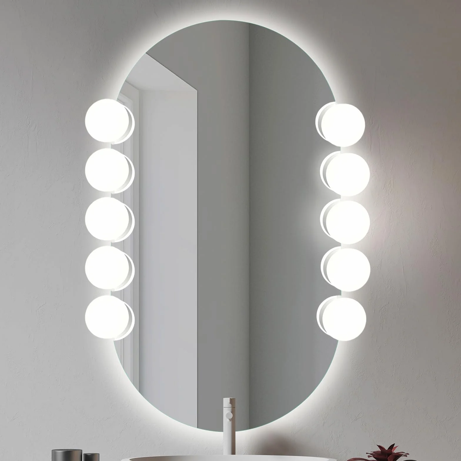 Aplique Redondo para Espejo con Luz Blanca Neutra 4000K Ø9cm Modelo Alpha