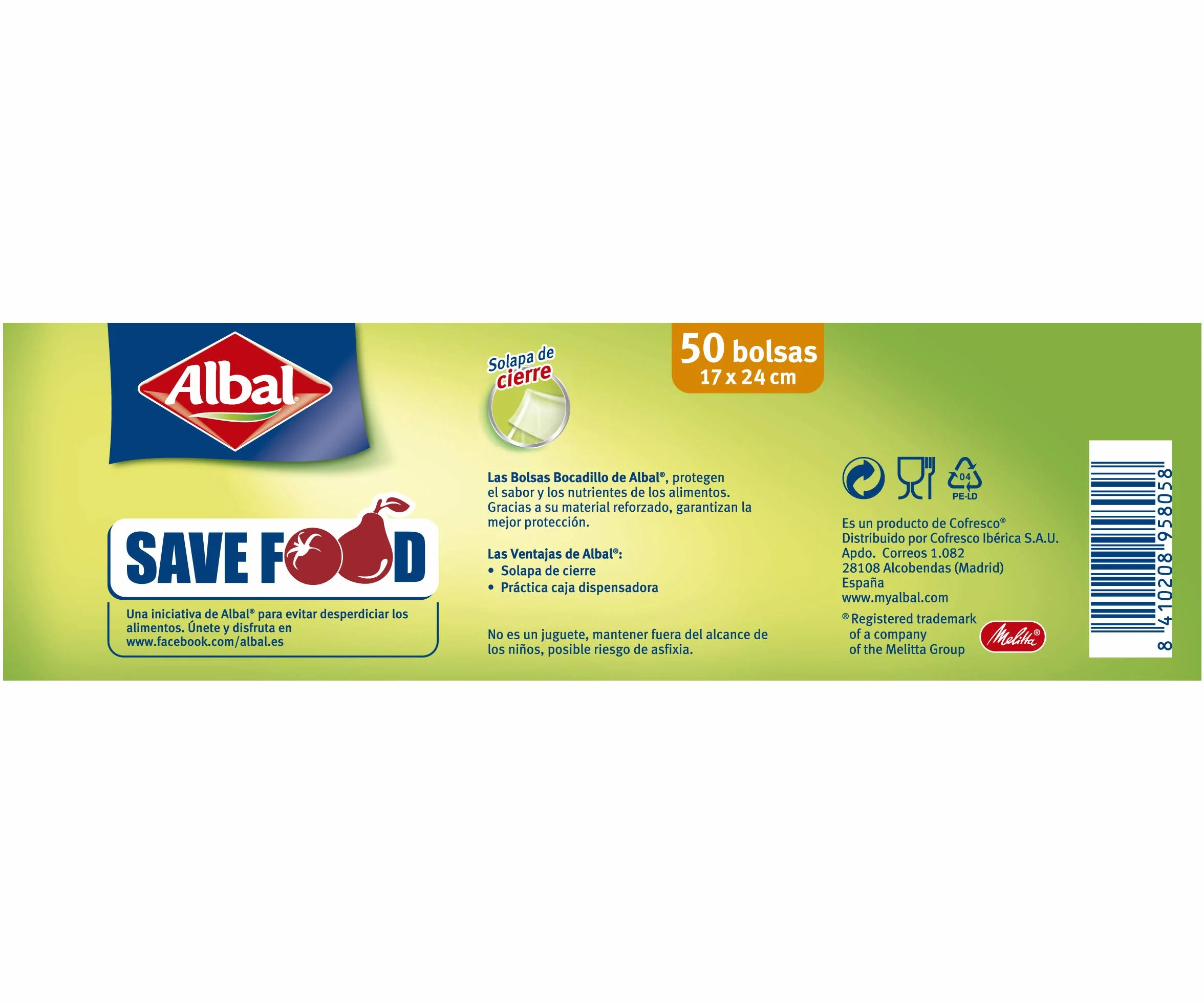 Albal Bolsas para bocadillo 50 unidades
