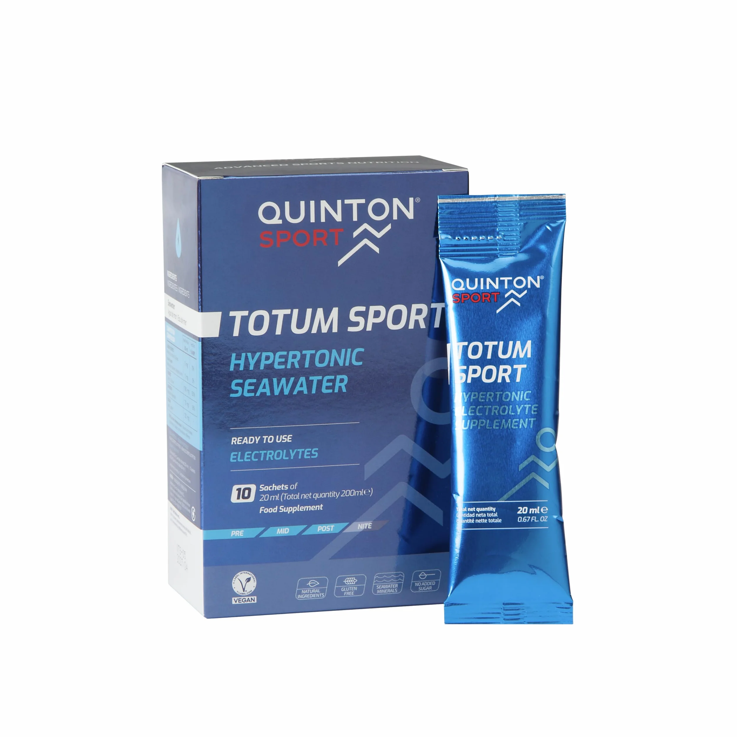 Quinton Sport Totum Sport Bebida Hipertónica Natural con Electrolitos Agua de Mar Hidratación Recuperación Muscular 10 Sticks