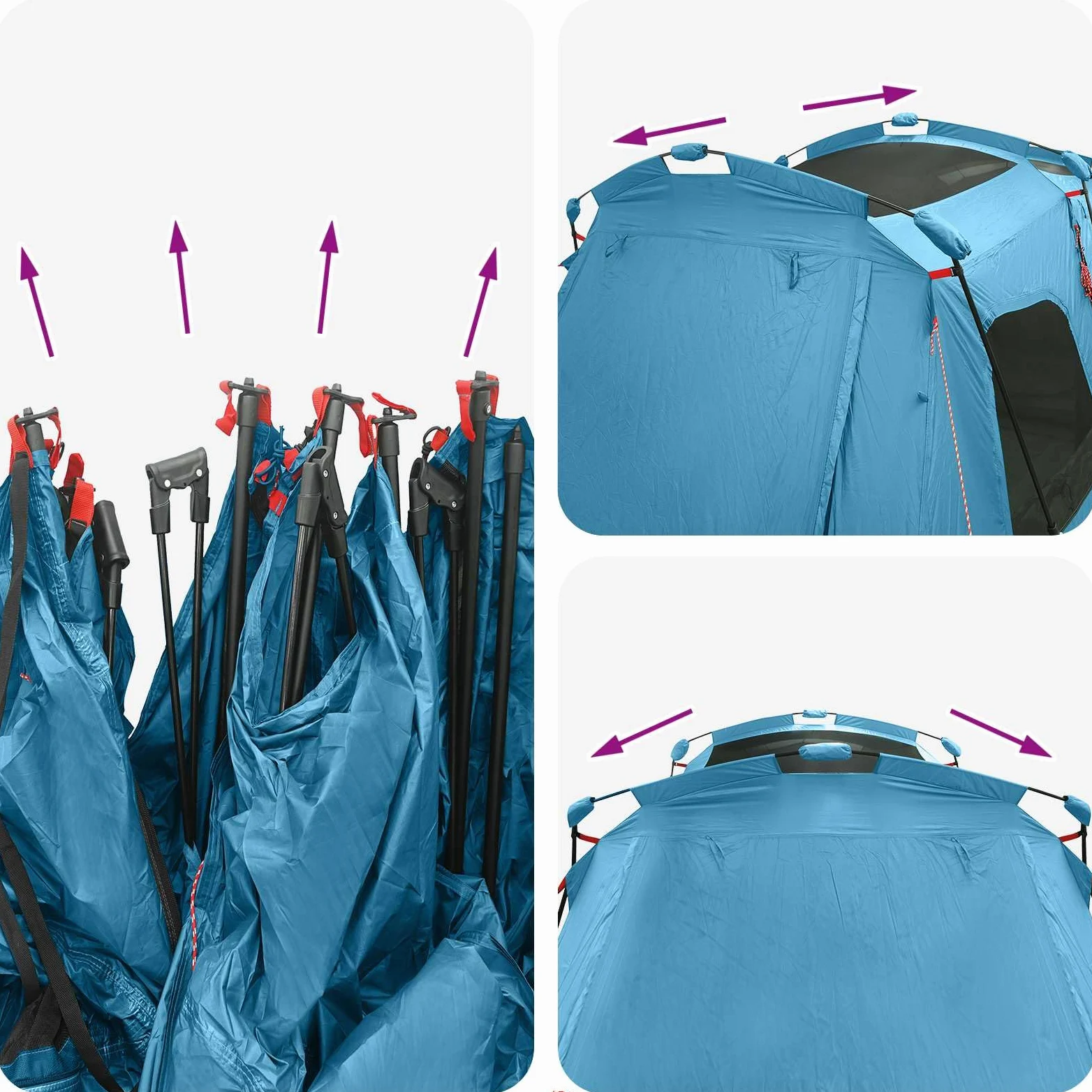 vidaXL Tienda de campaña instantánea con mosca impermeable para 3 personas, instalación rápida