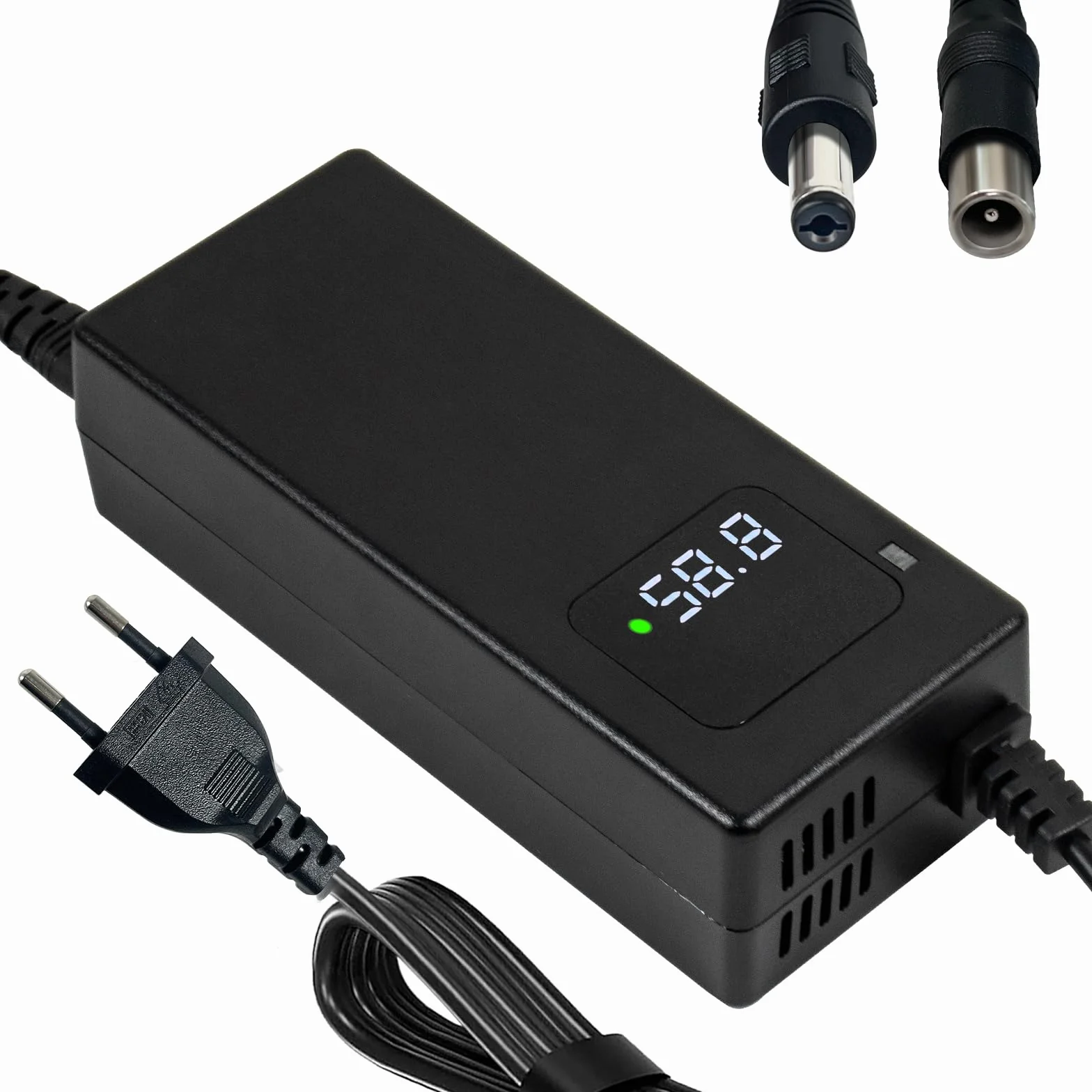 Cargador de 58,8 V 2 A para batería de iones de litio 52 V - Cargador de bicicleta eléctrica y patinete con pantalla LED