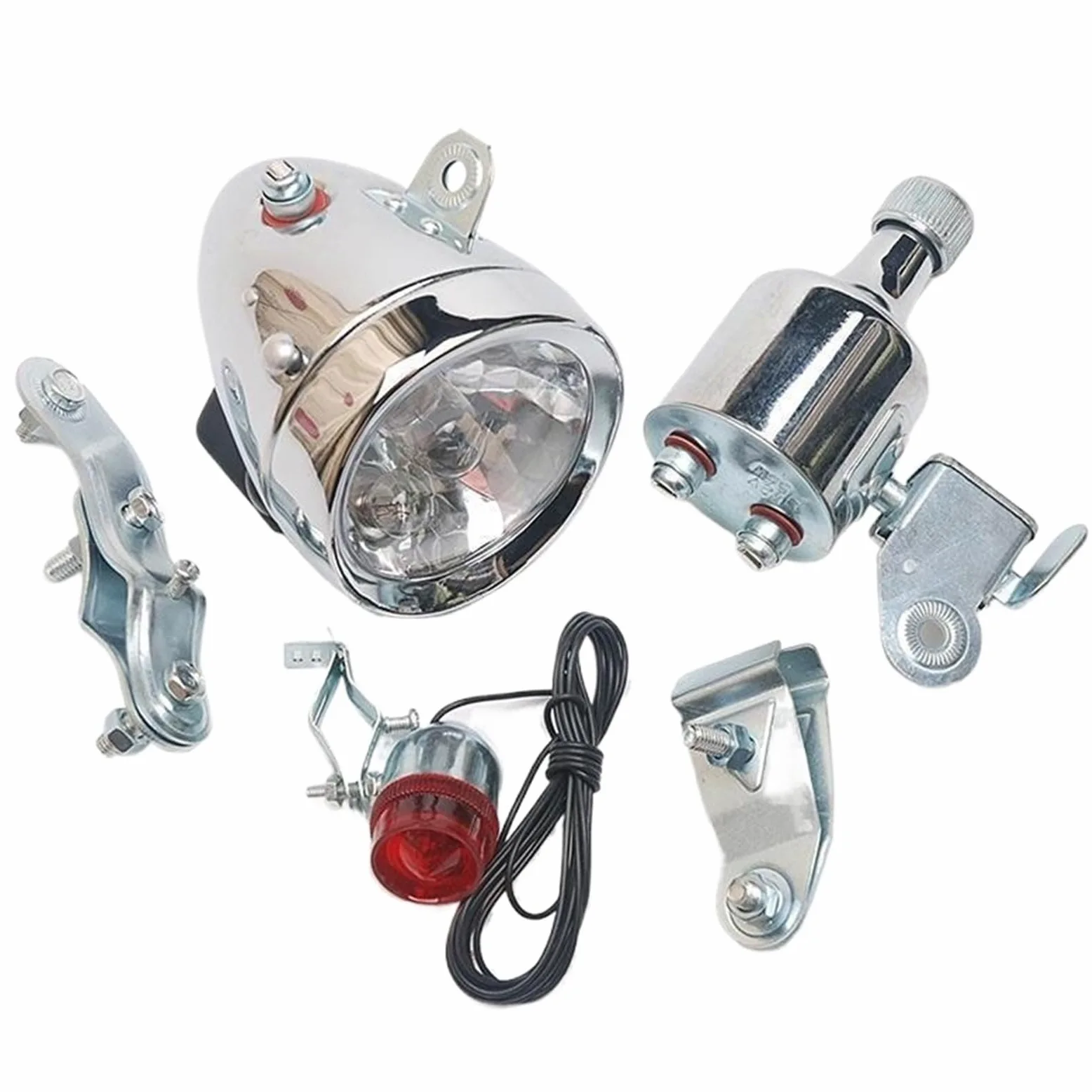 Juego De Luces para Bicicleta Accesorios de luz Trasera for Cabezal de generador de Dinamo de fricción de Bicicleta motorizada de 12V y 6W Luces Bicicleta