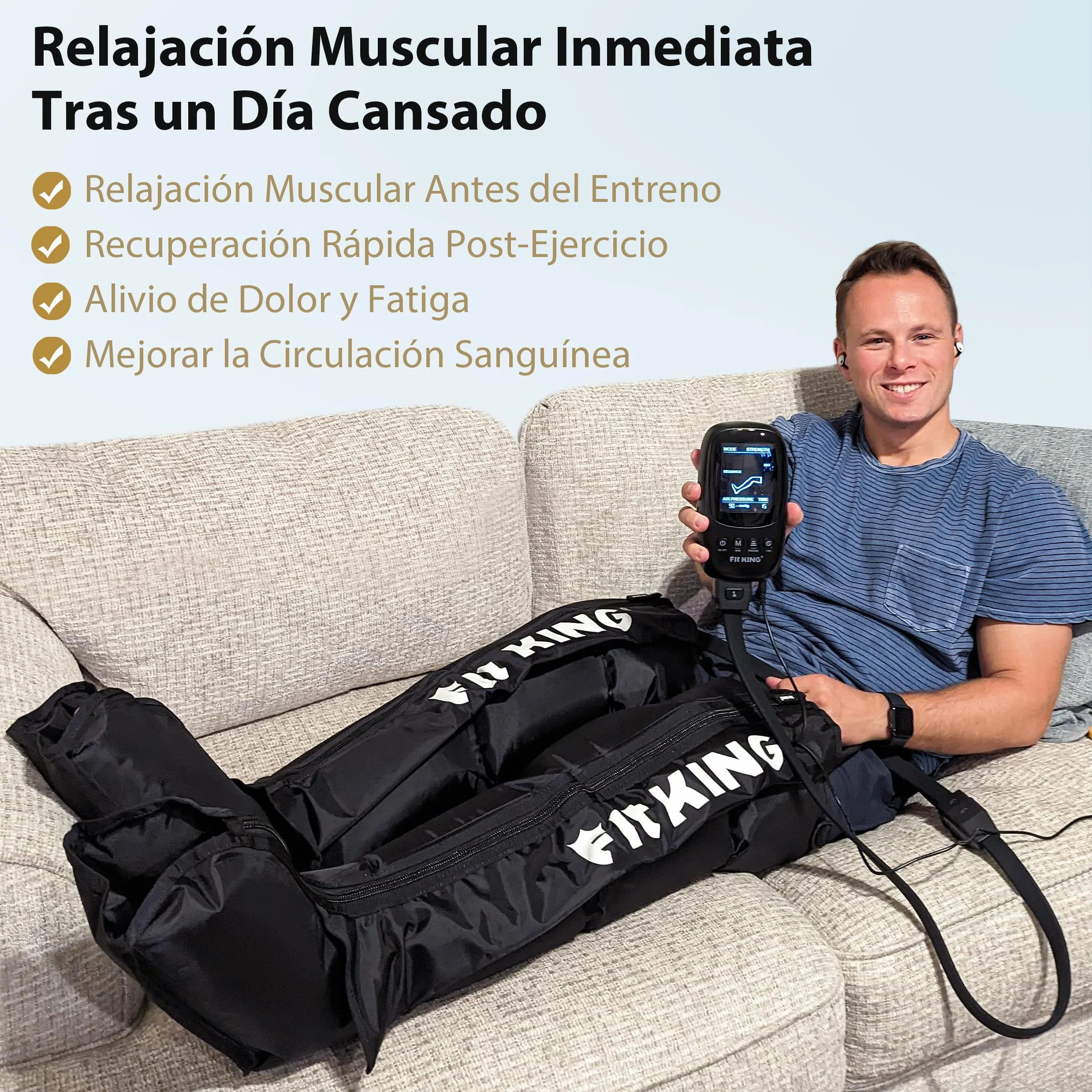 FIT KING Botas Presoterapia Piernas Masajeador Circulación Sanguínea Aliviar Dolor