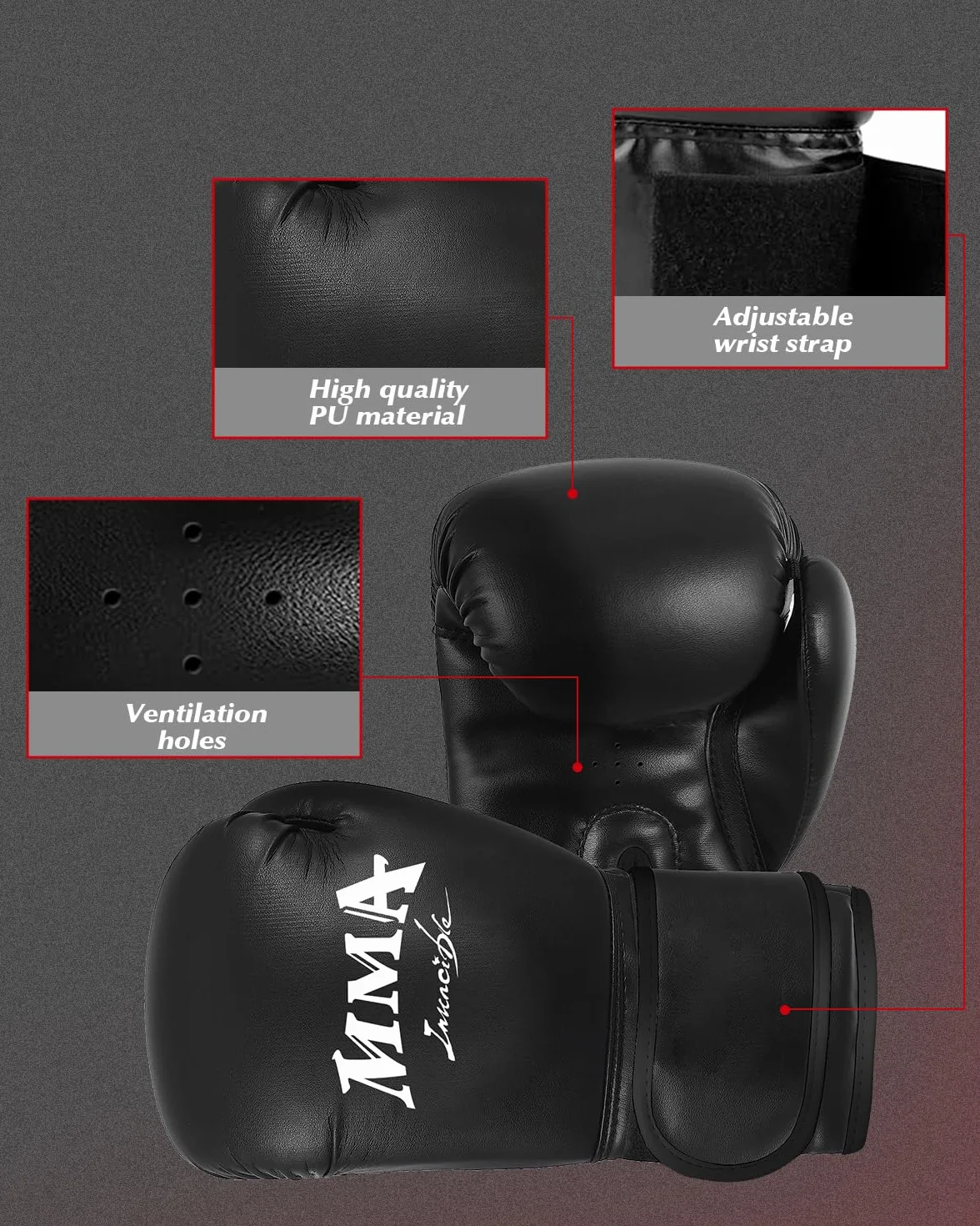 Saco de Boxeo Colgante sin Rellenar para Adultos con Guantes, Bolsa Pesada de Cuero Microfibra para Entrenamiento Kickboxing MMA