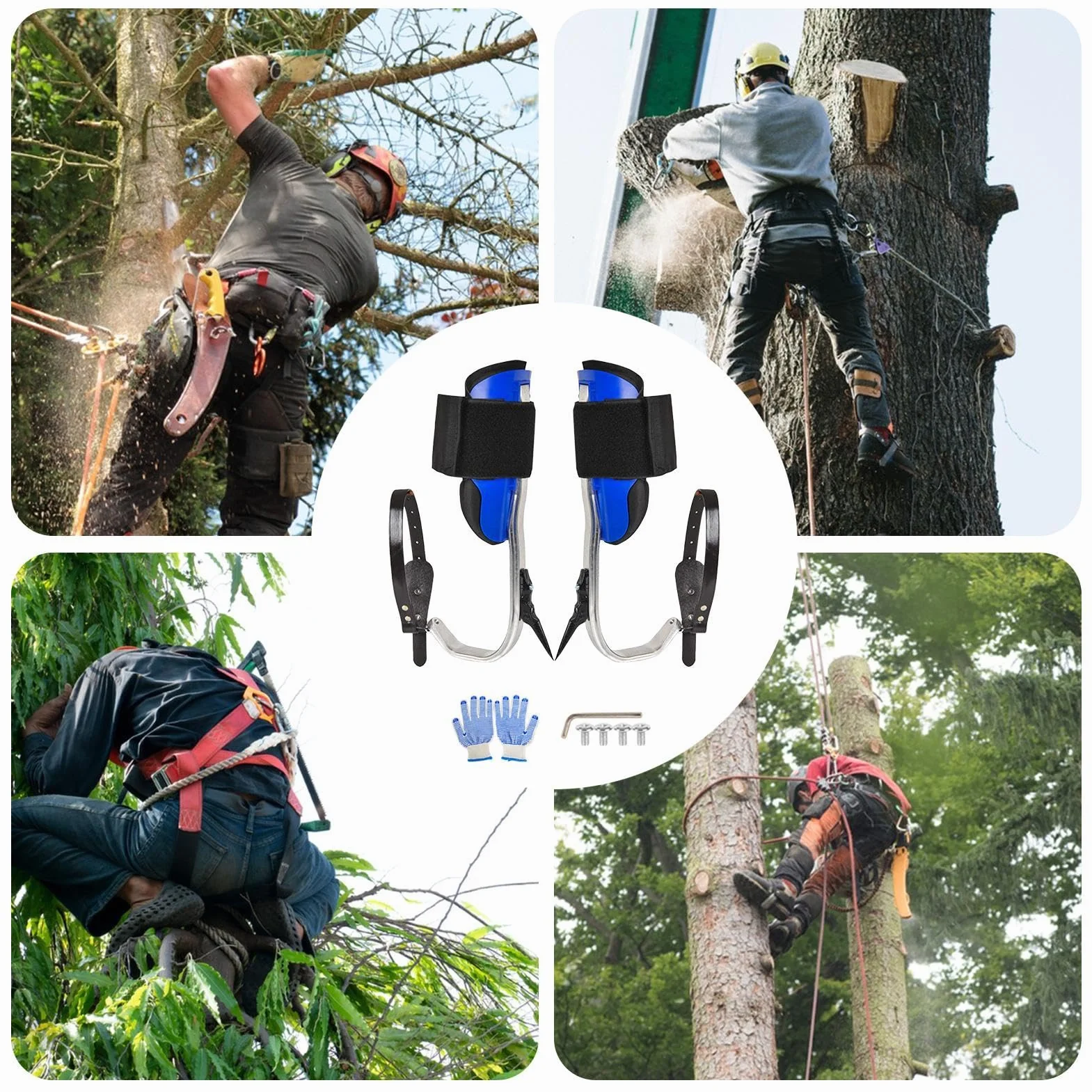 Picos de árboles para Escalar,Picos de Escalada, Garfios de aleación para trepar Postes, Equipo para trepar Palmeras, Equipo para Servicio de árboles, Zapatos para trepar a árboles para