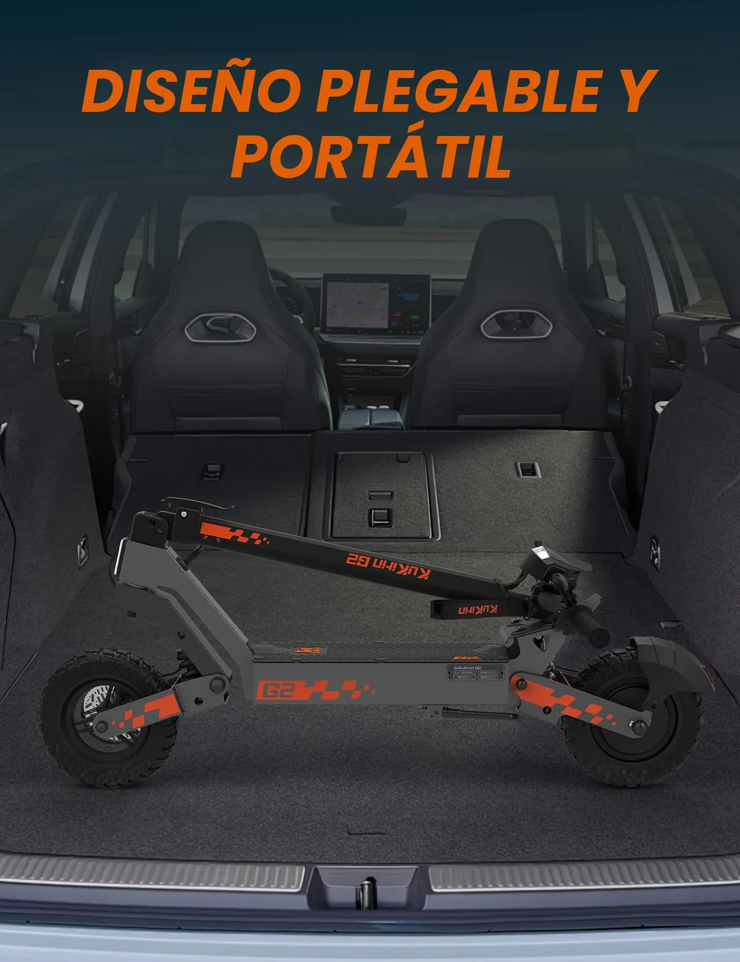 Patinete eléctrico para adulto Kukirin G2, motor 800 W, batería 48 V, 15 Ah, duración de hasta 55 km, patinete plegable portátil con pantalla táctil LCD HD, patinete eléctrico para adultos todo
