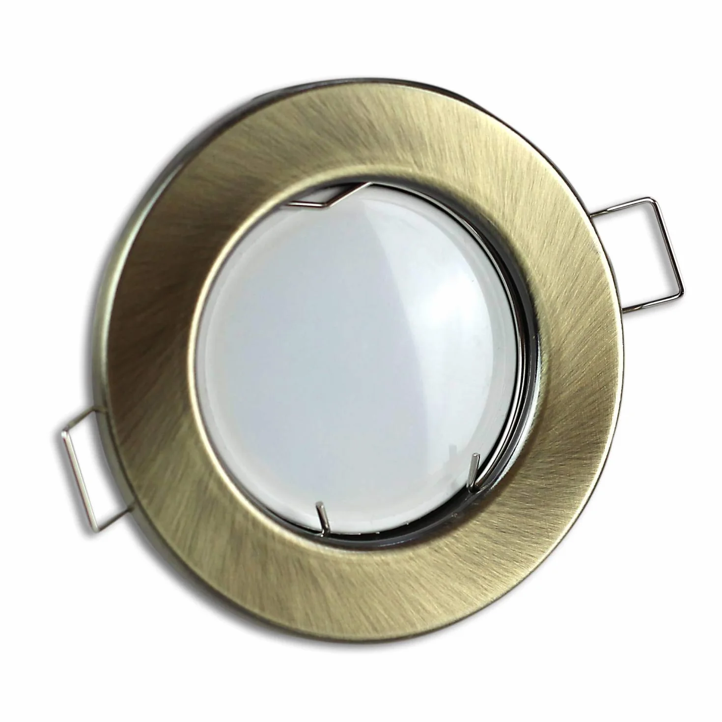 Foco empotrado LED redondo latón oro 5W 12V blanco frío MR16 60mm