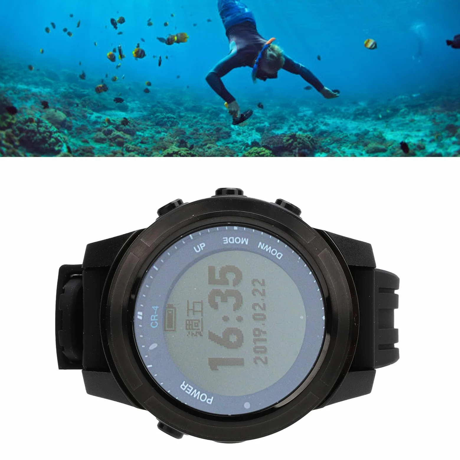 Reloj de Buceo, Reloj con Computadora de Buceo, Computadora de Buceo Montada en la Muñeca - Acero Inoxidable 316, Pantalla LED de Vidrio Reforzado K1, Resistente Al Agua hasta