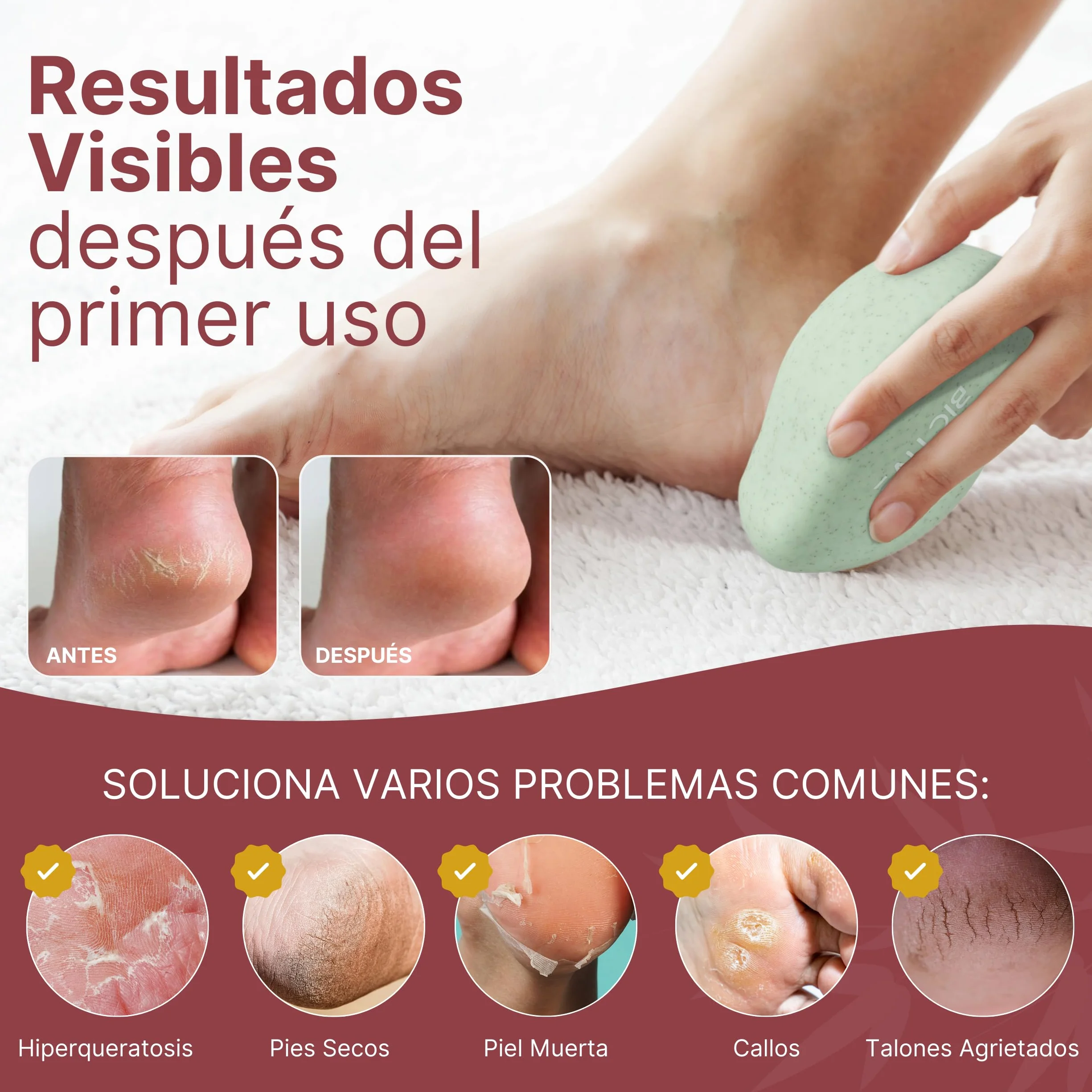 Lima para Pies con Nano Cristal - Quita Callos y Durezas de Talones Agrietados