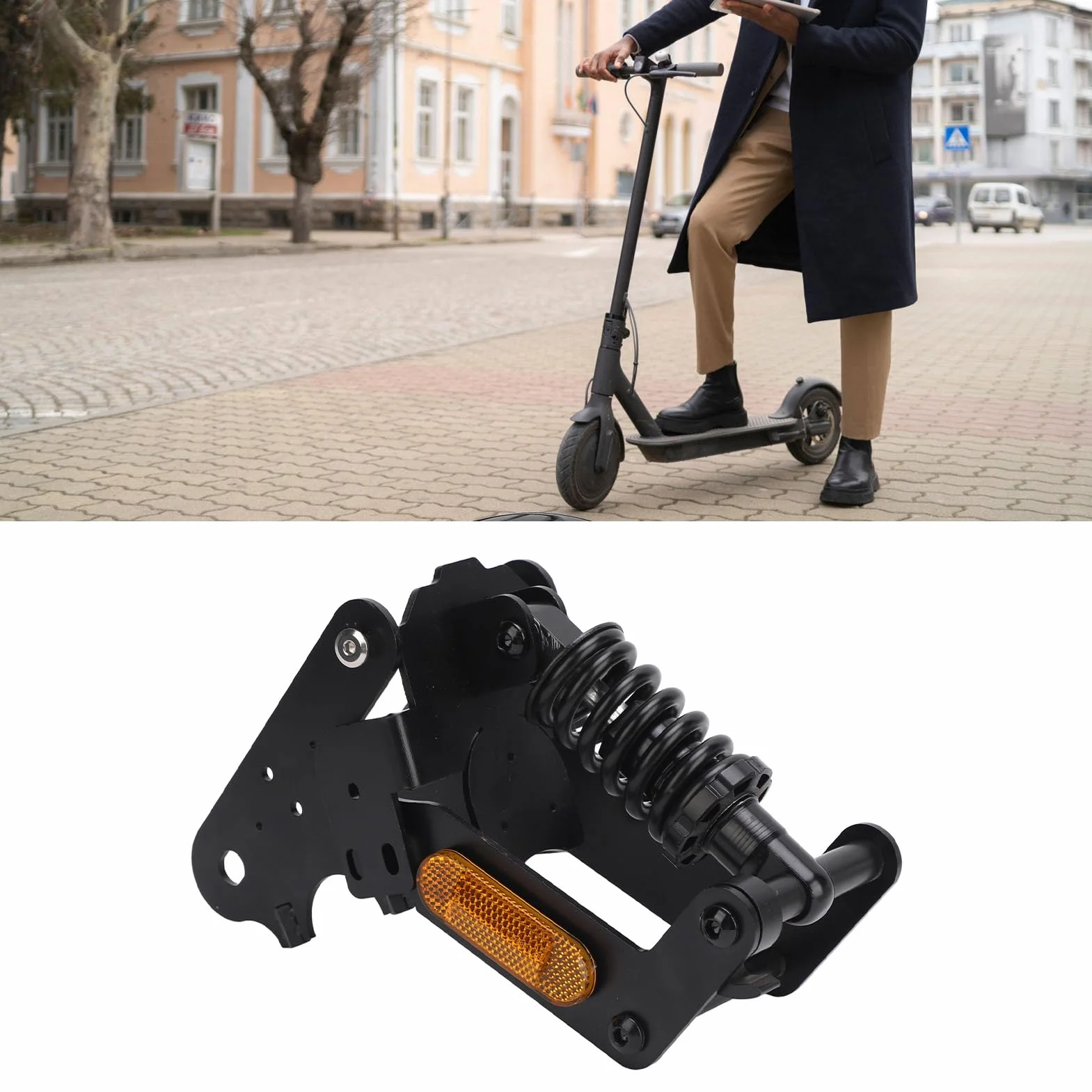 POENVFPO Kit de Suspensión Trasera para Patinete Eléctrico, Juego de Horquillas Amortiguadoras Duraderas para Patinete Eléctrico M1, Material de Aleación de Aluminio