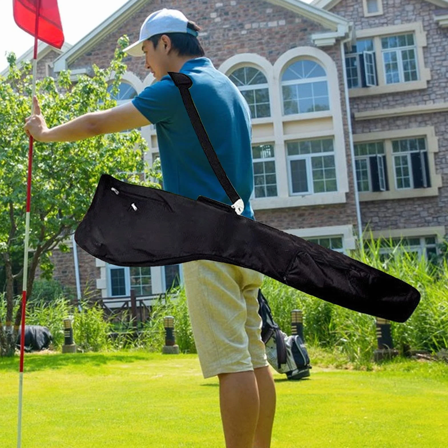 Bolsa de golf pequeña | Bolsa de transporte de golf plegable ajustable | Funda de práctica portátil ajustable, accesorios deportivos ligeros con correa para hombres, mujeres y adultos