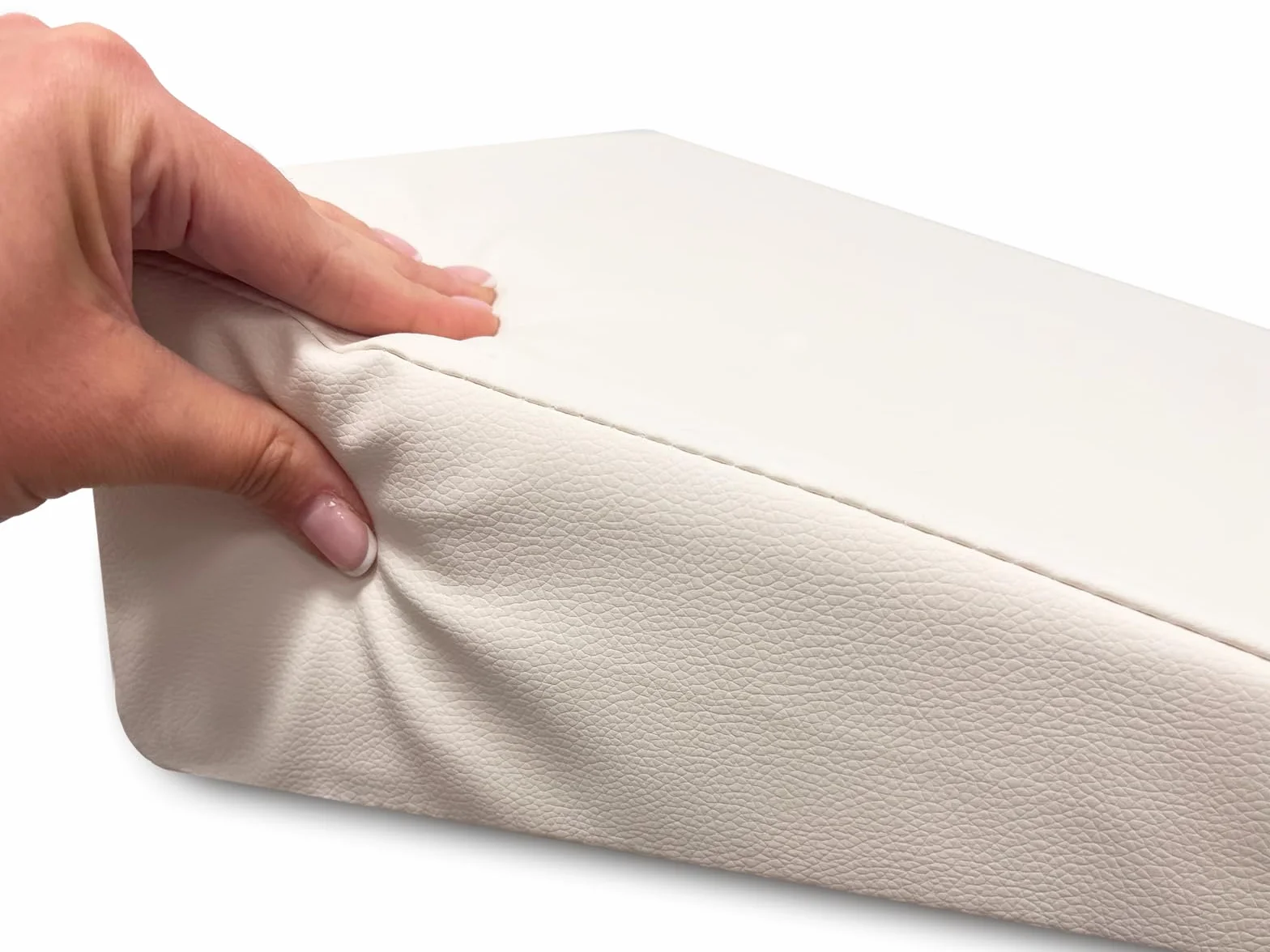 QUIRUMED Cojín cuña 40x50x13 cm Blanco Polipiel Ergonómico Apoyo Espalda
