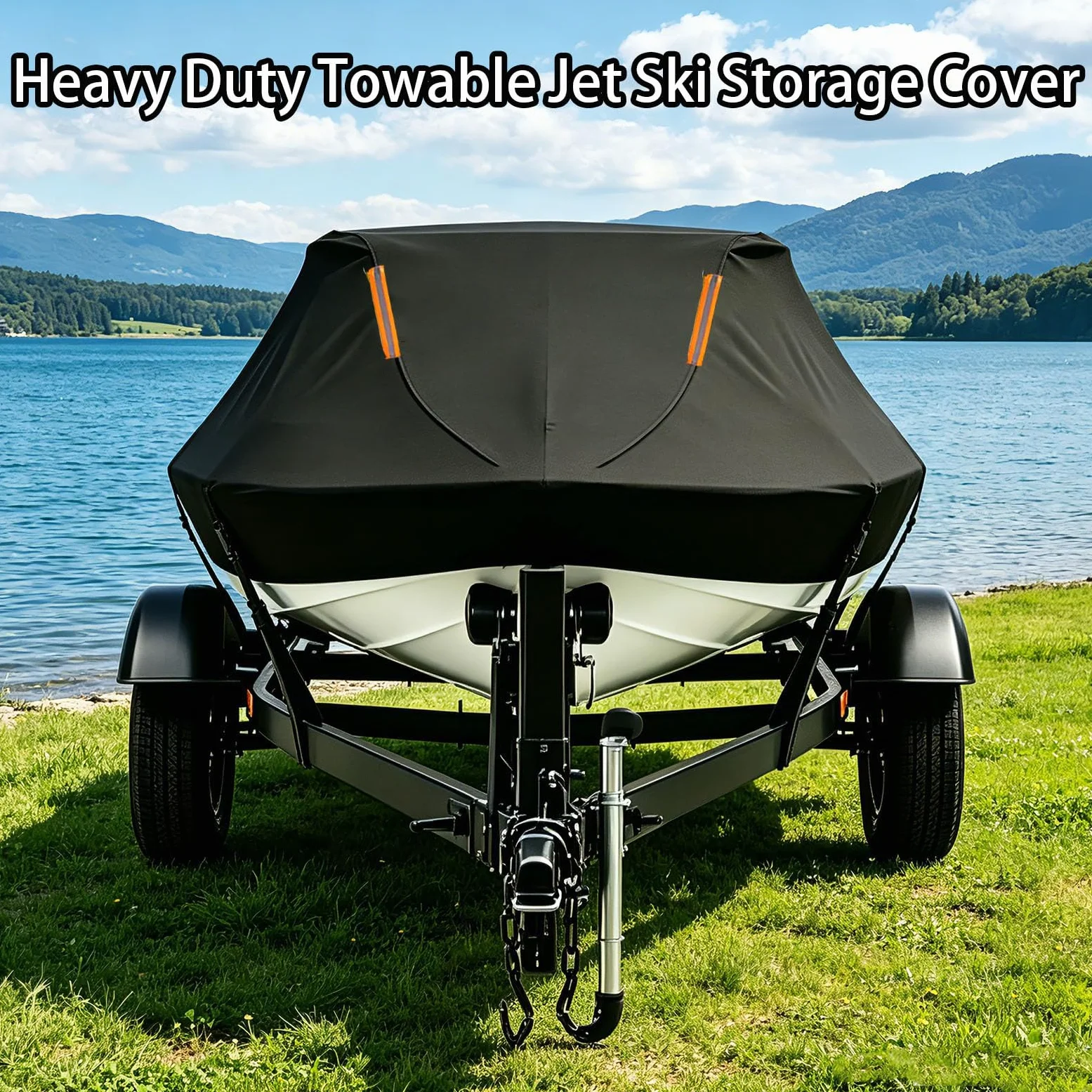 Funda para Jet Ski para Sea-Doo Wake 170 35TH 2026 | Tela Oxford 300D Resistente Rayos UV Viento Nieve Polvo, Antideslizantes,Moto de Agua 2-15 Plazas Protector Remolcable