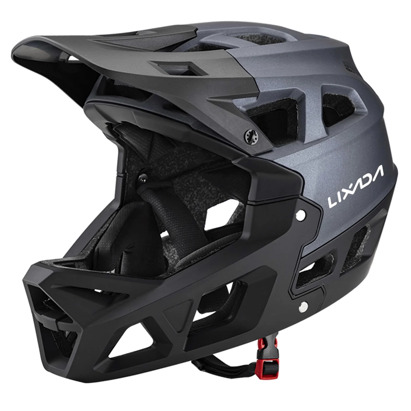 Lixada Casco Integral de Bicicleta de montaña para Adultos Racing Downhill MTB Casco para Hombres/Mujeres Casco de Bicicleta de montaña para Adultos de la Cabeza de 59-61 cm Casco de Bicicleta