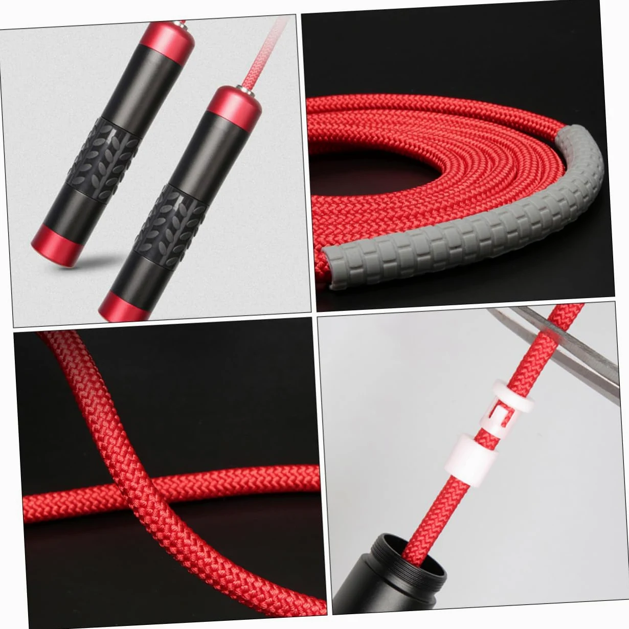 Cuerda de Saltar con Peso Ajustable para Fitness con Rodamiento Duradero y Mango Antideslizante para Entrenamiento Gimnasio y Ejercicios Cardiovasculares Casa