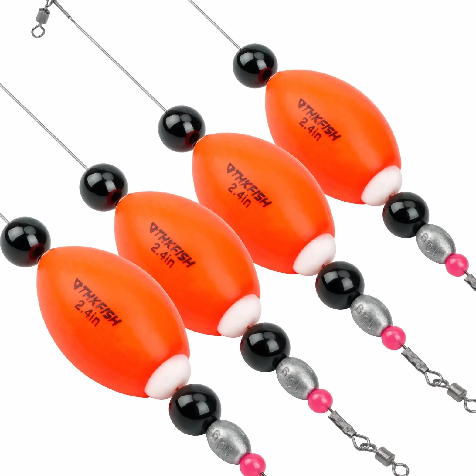 THKFISH Flotadores de Pesca Mar Boyas de Pesca Tope Silicona Pesca Flotadores Que Hacen Estallar Ponderados 4 Piezas Naranja,Verde,Amarillo