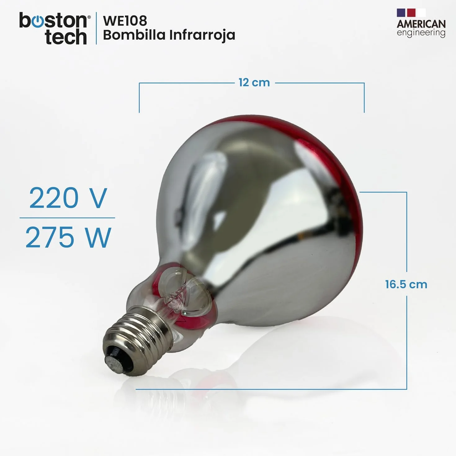 Bombilla Infrarroja para Termoterapia Boston Tech E27 12x0,03x16,5 cm