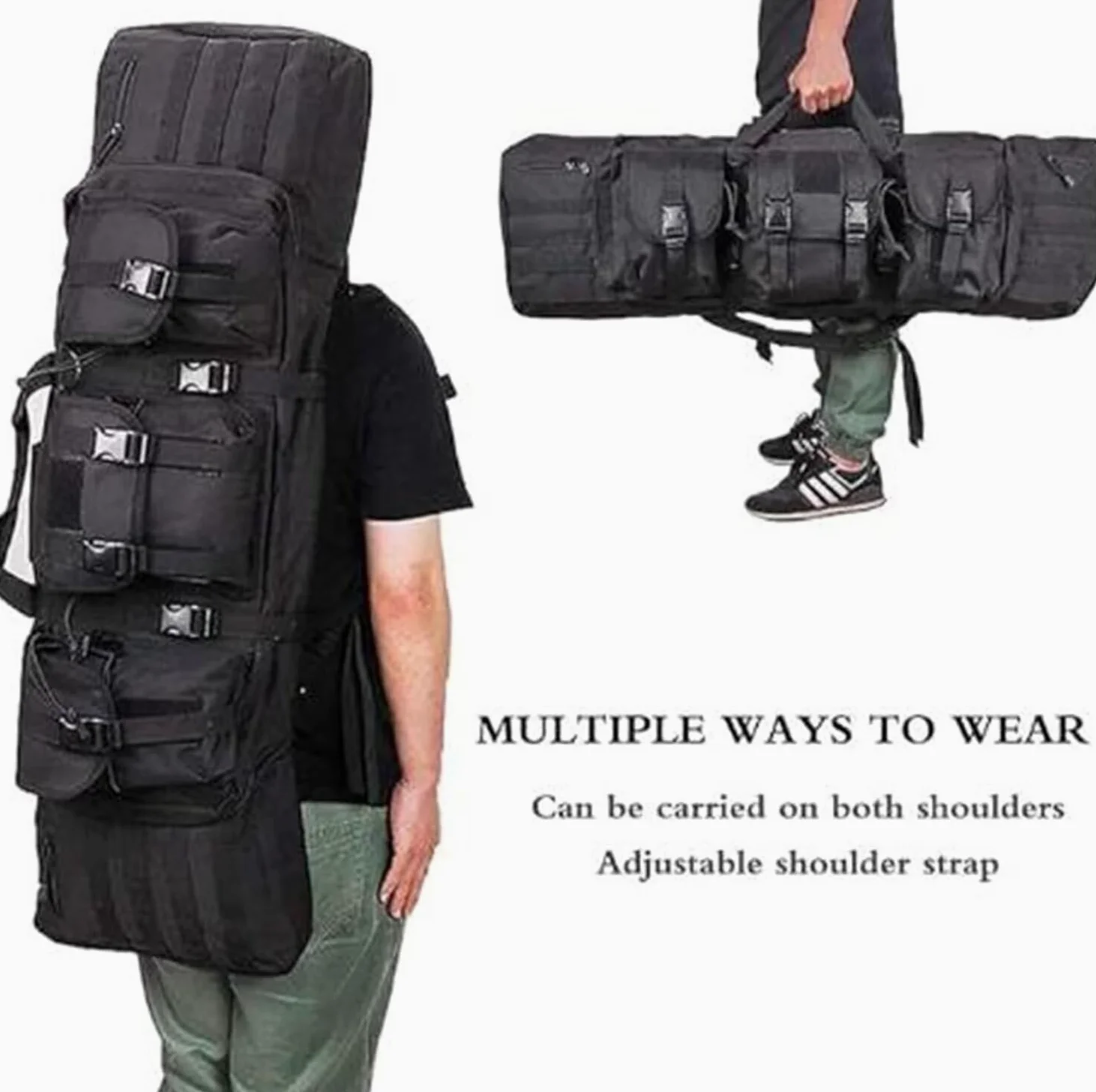 Táctico Mochila De Rifle Largo, Molle Mochila Militar, Mochilas De Asalto Militar, Caza Táctica Pesca Airsoft Gear Gun Rifle Mochila Campo De Tiro Mochila, Airsoft Armas Bolsa, Gran Capacidad