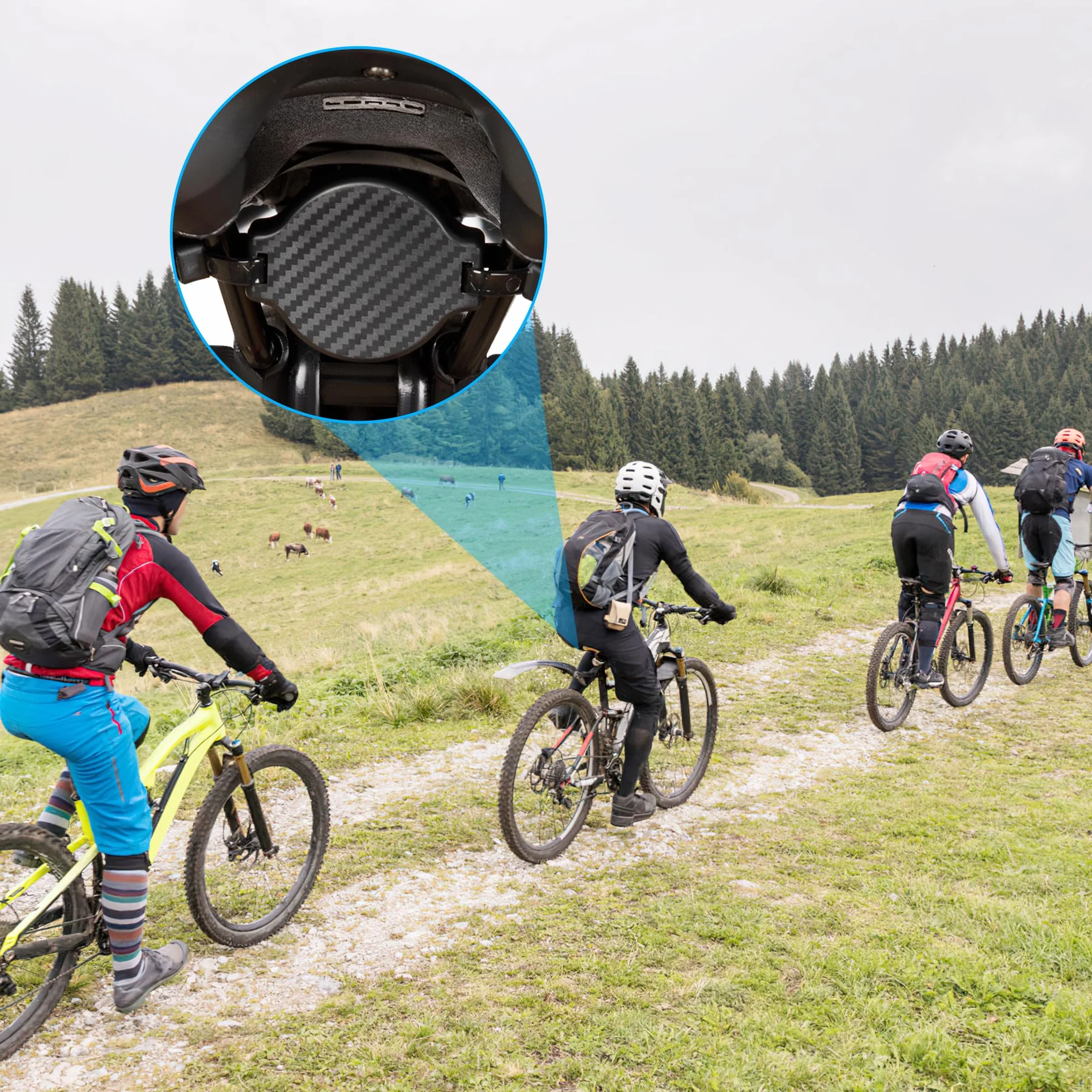 Soporte Bicicleta para AirTag Soporte de Localizador con 8 Bridas para Bicicleta de Montaña Bicicleta Eléctrica Negro