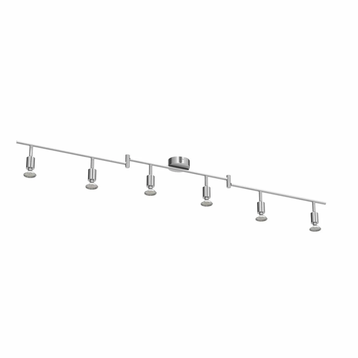 wowatt Lámpara de techo LED Plafón con Focos Giratorios 6x Spot GU10 5W 230V 2800K Blanco cálido 420lm IP20 Níquel Mate