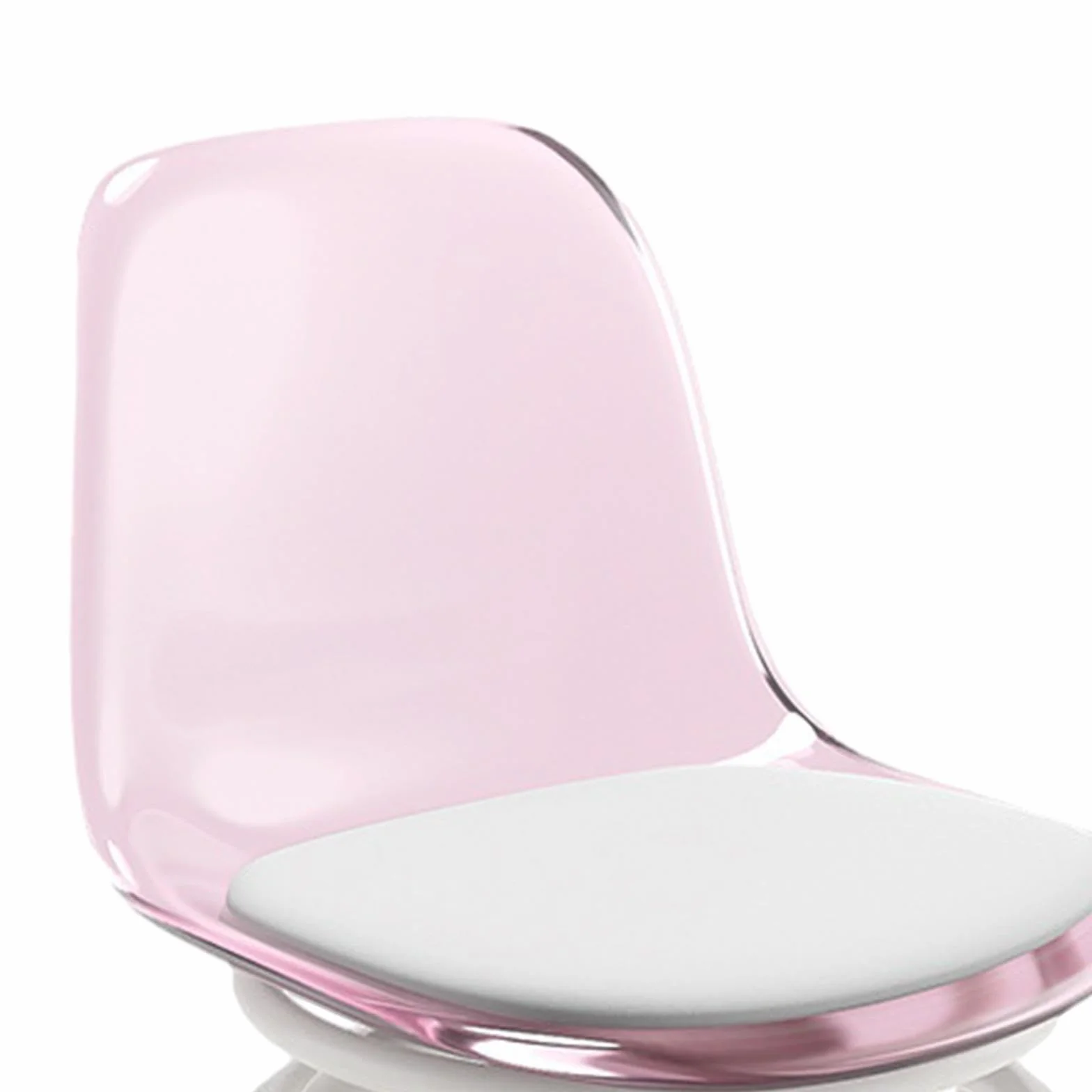 Taburete móvil con Respaldo Giratorio 360 Grados para Limpieza y Pedicura Rosado