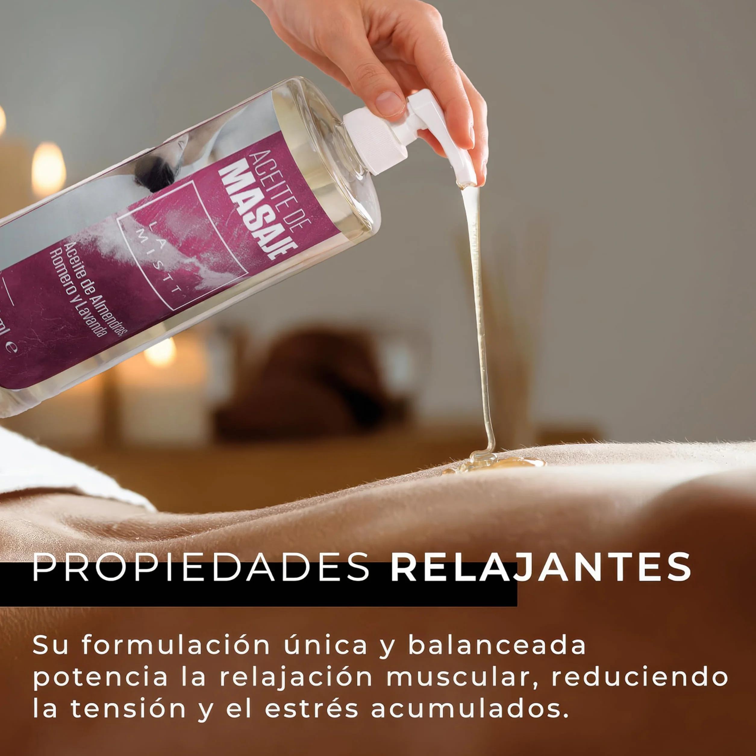 Aceite de Almendras Dulces Romero Lavanda 1L Aceite para Masajes Corporal Profesional