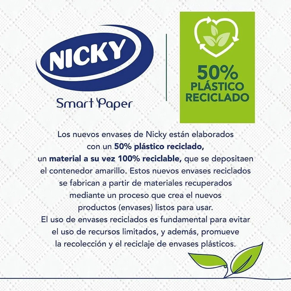 Nicky Papel Higiénico 96 Rollos 3 Capas 150 Hojas Aroma Talco Extrasuave FSC