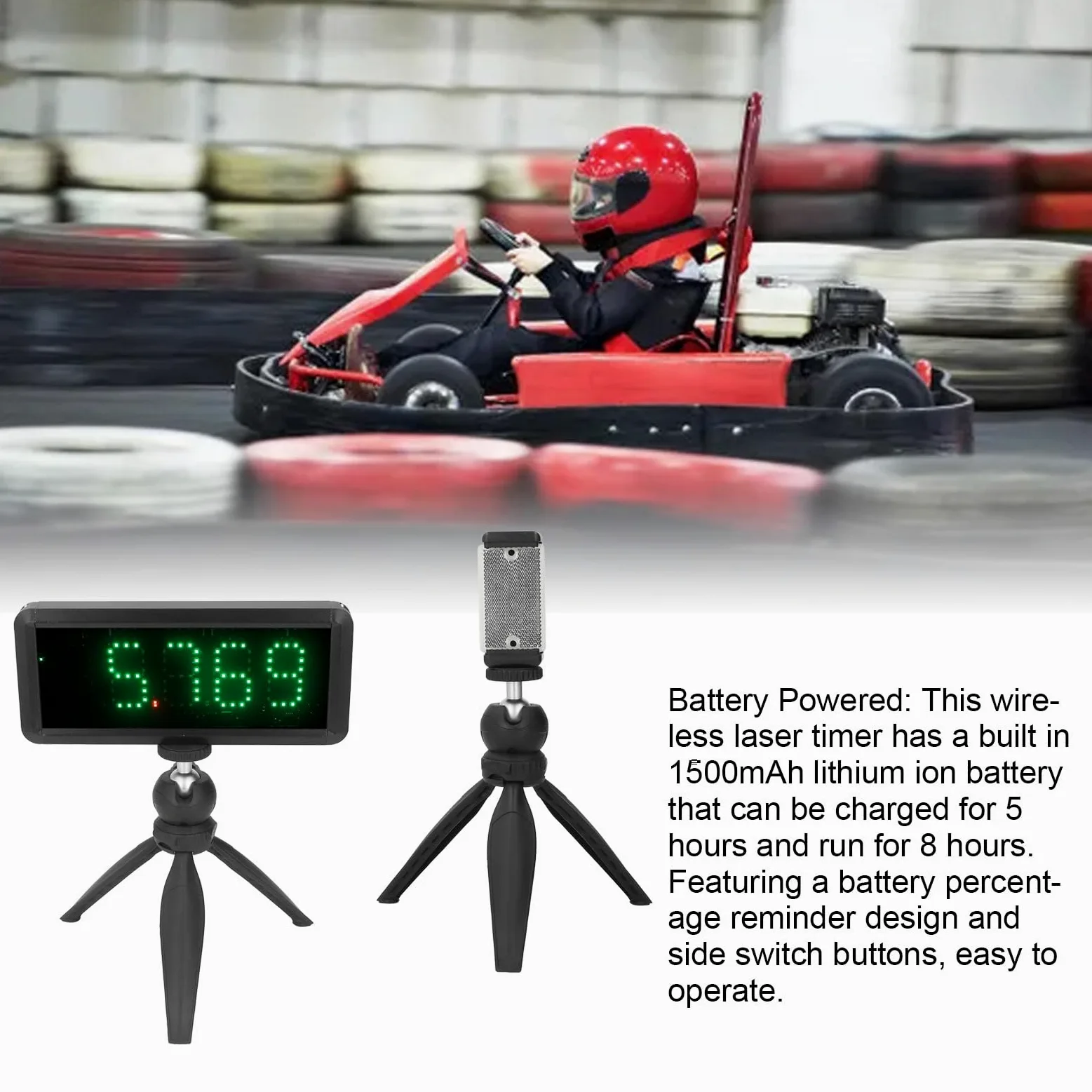 Temporizador con Batería Temporizador de Sprint Reloj de Cronometraje de, Temporizador de Cuenta Regresiva LED, Cronómetro para Ejercicios de Velocidad de de Vuelta Patinaje