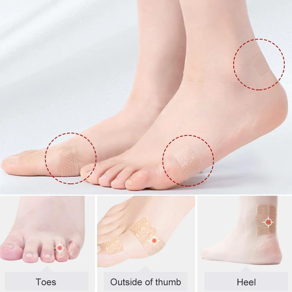 Cinta para Los Pies, Cuidado de Pies Pegatina, 2 Rollos de Pegatinas Autoadhesivas Resistentes al Desgaste (2 cm x 1 m)